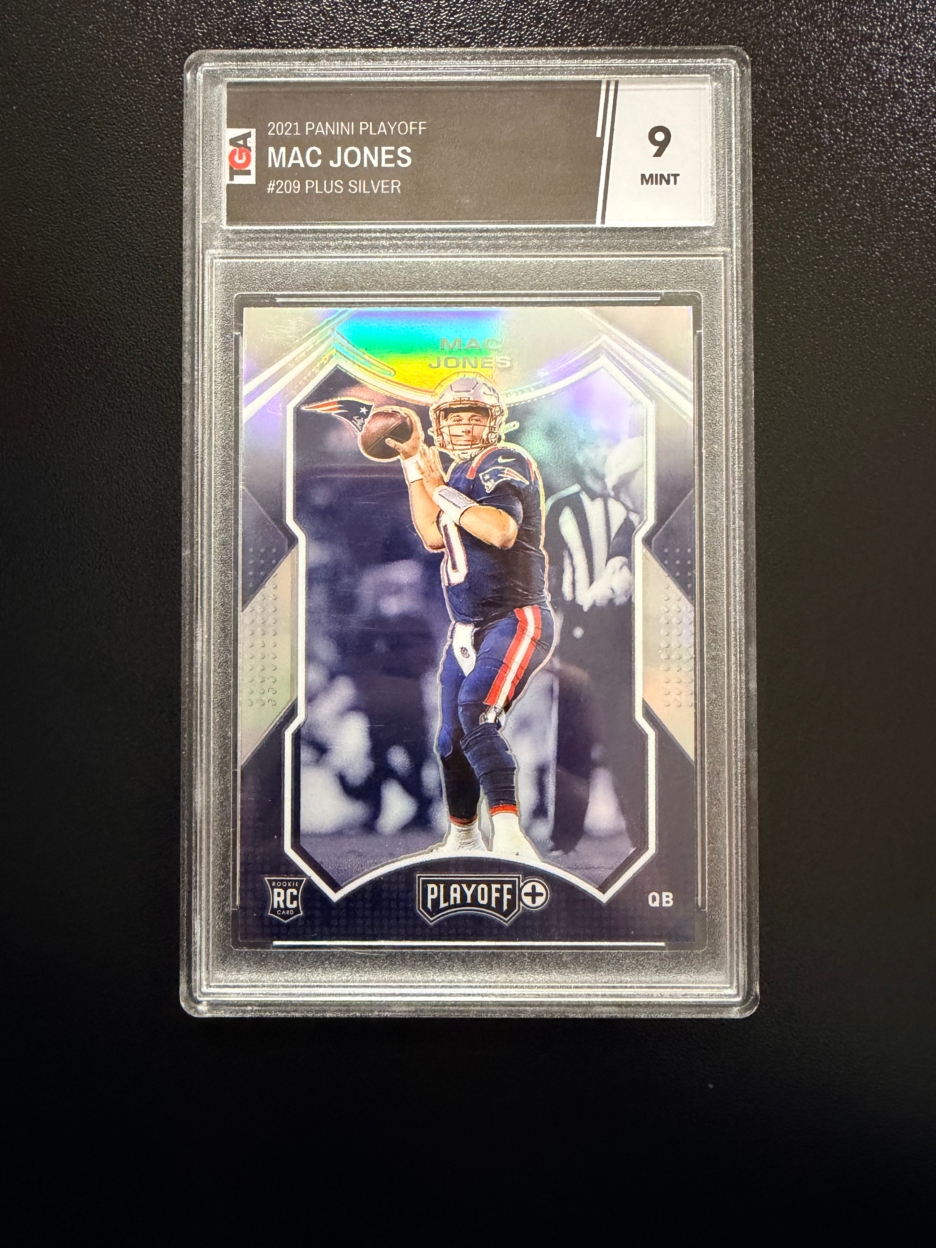 Mac Jones 2021 Panini Playoff #209 Plus Siler TGA 9