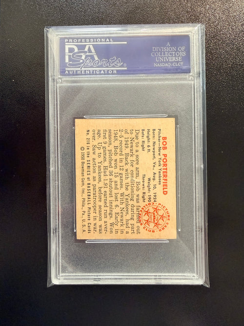 1950 Bowman #216a Bob Porterfield PSA 8 OC