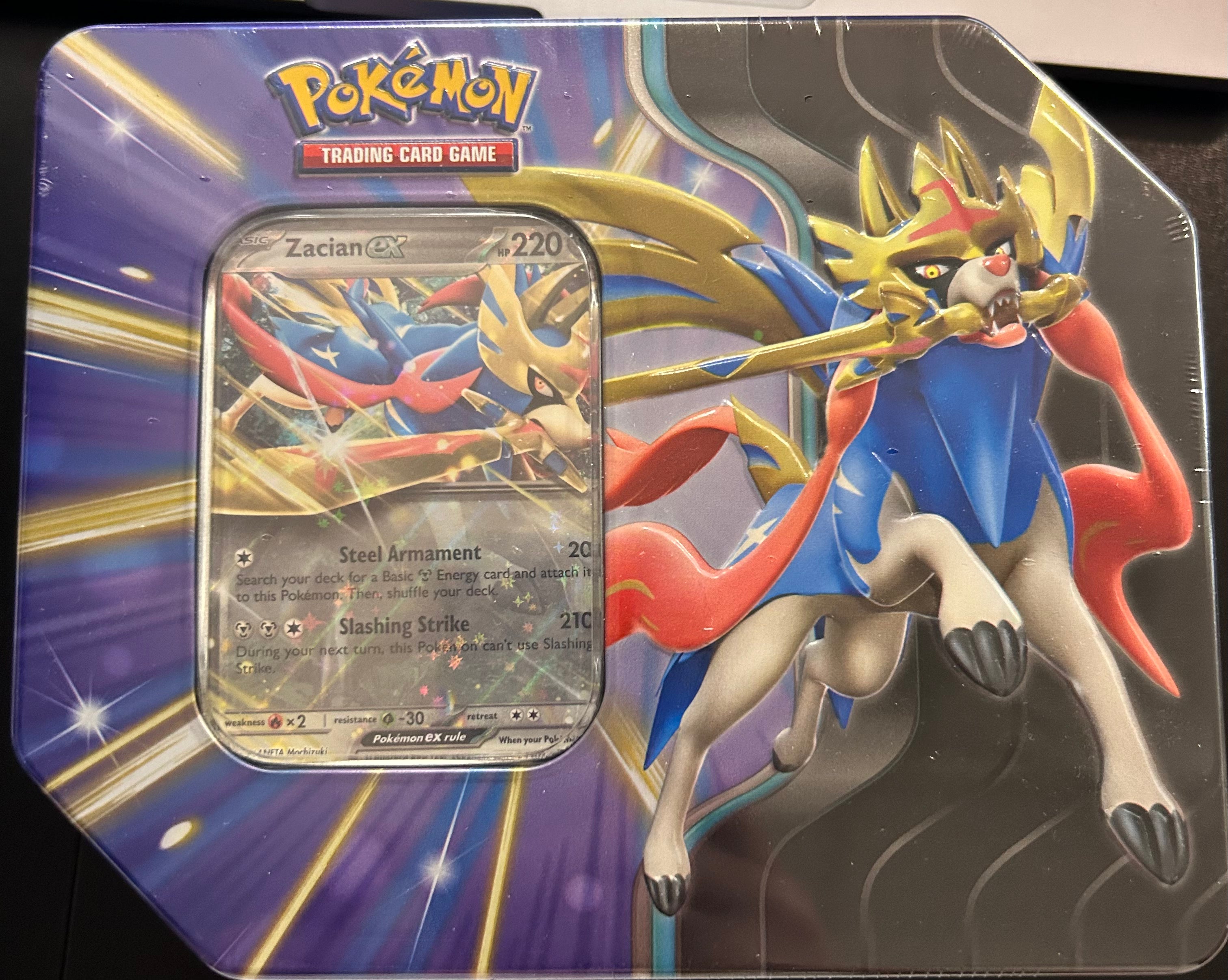Zacian EX Slashing Legends Tin Pokemon