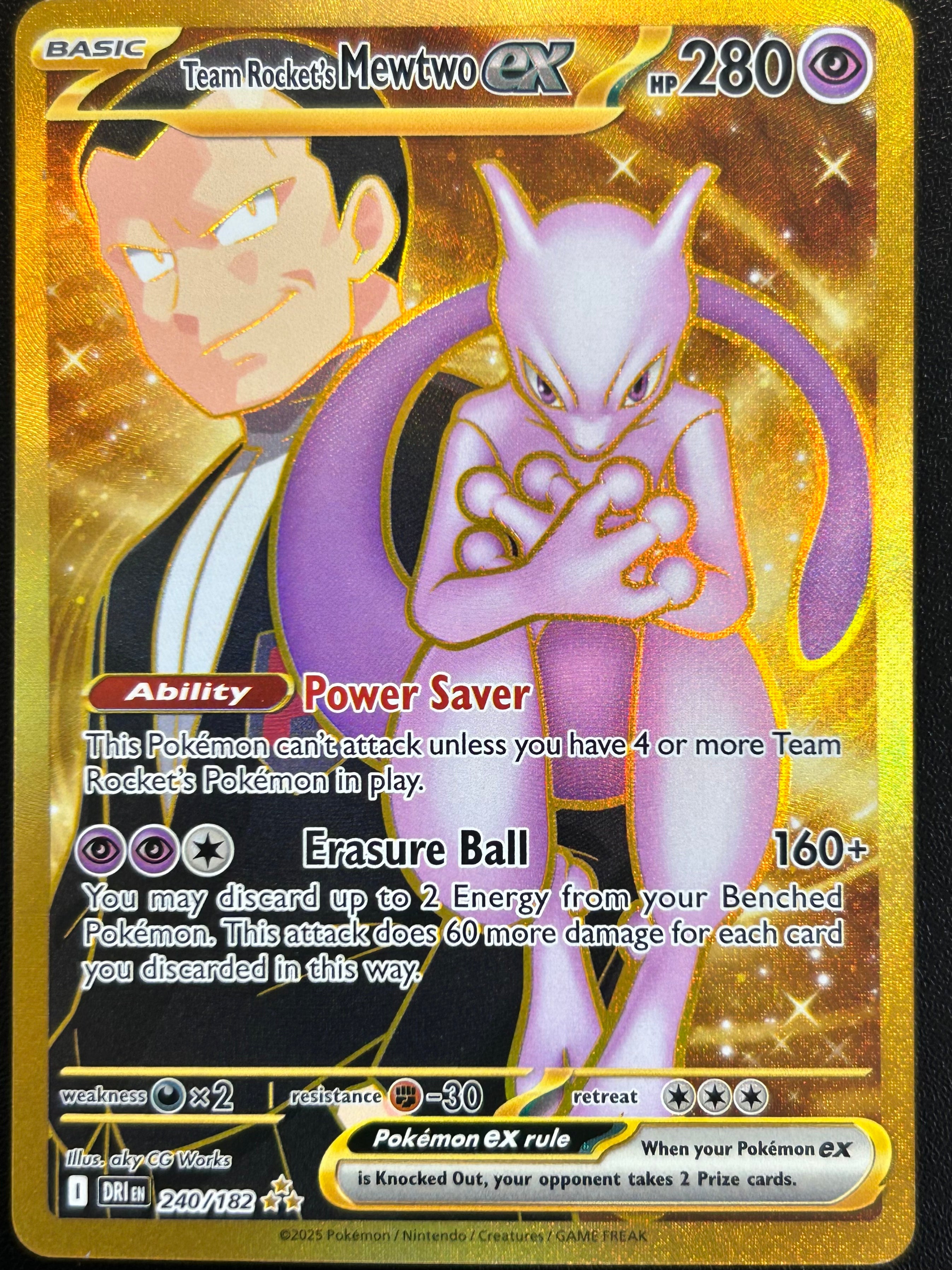 Team Rocket's Mewtwo EX 240/182 holo