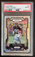 Cedric Tillman 2023 Panini Prizm #321 Autograph Rookie No Huddle Holo PSA 8