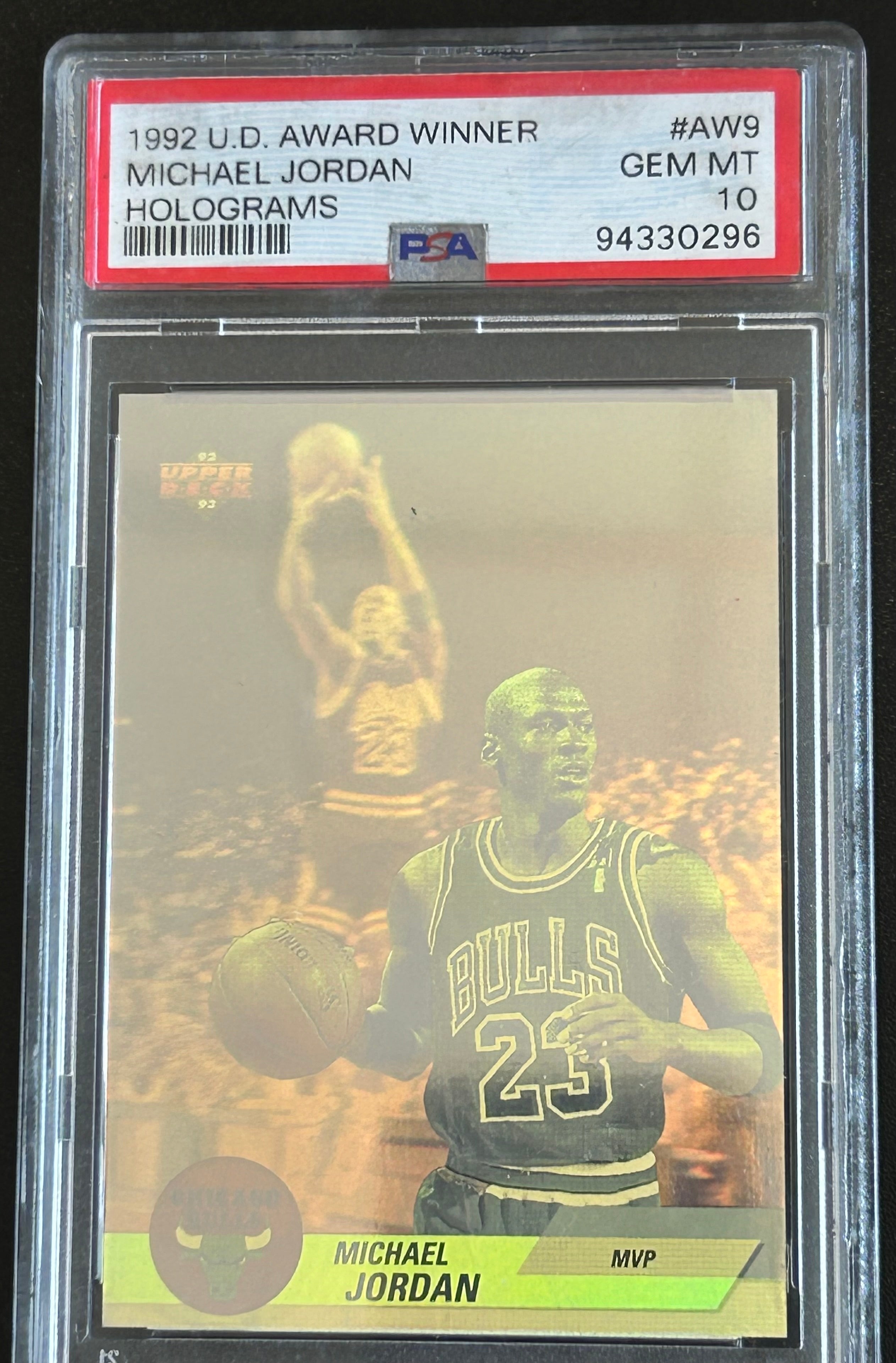 Michael Jordan 1992 Upper Deck Award Winner Holograms #AW9 PSA 10