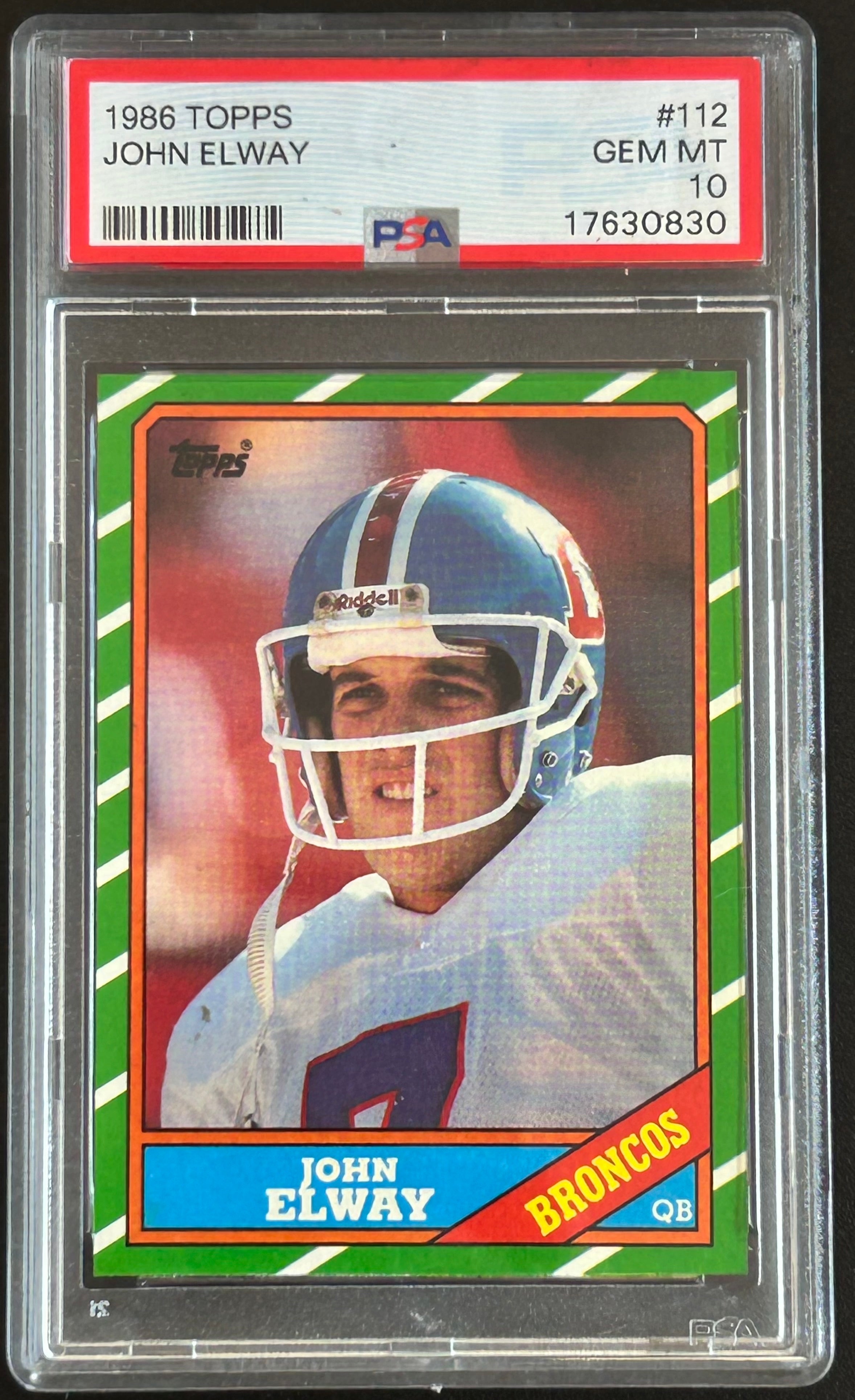 John Elway 1986 Topps #112 PSA 10