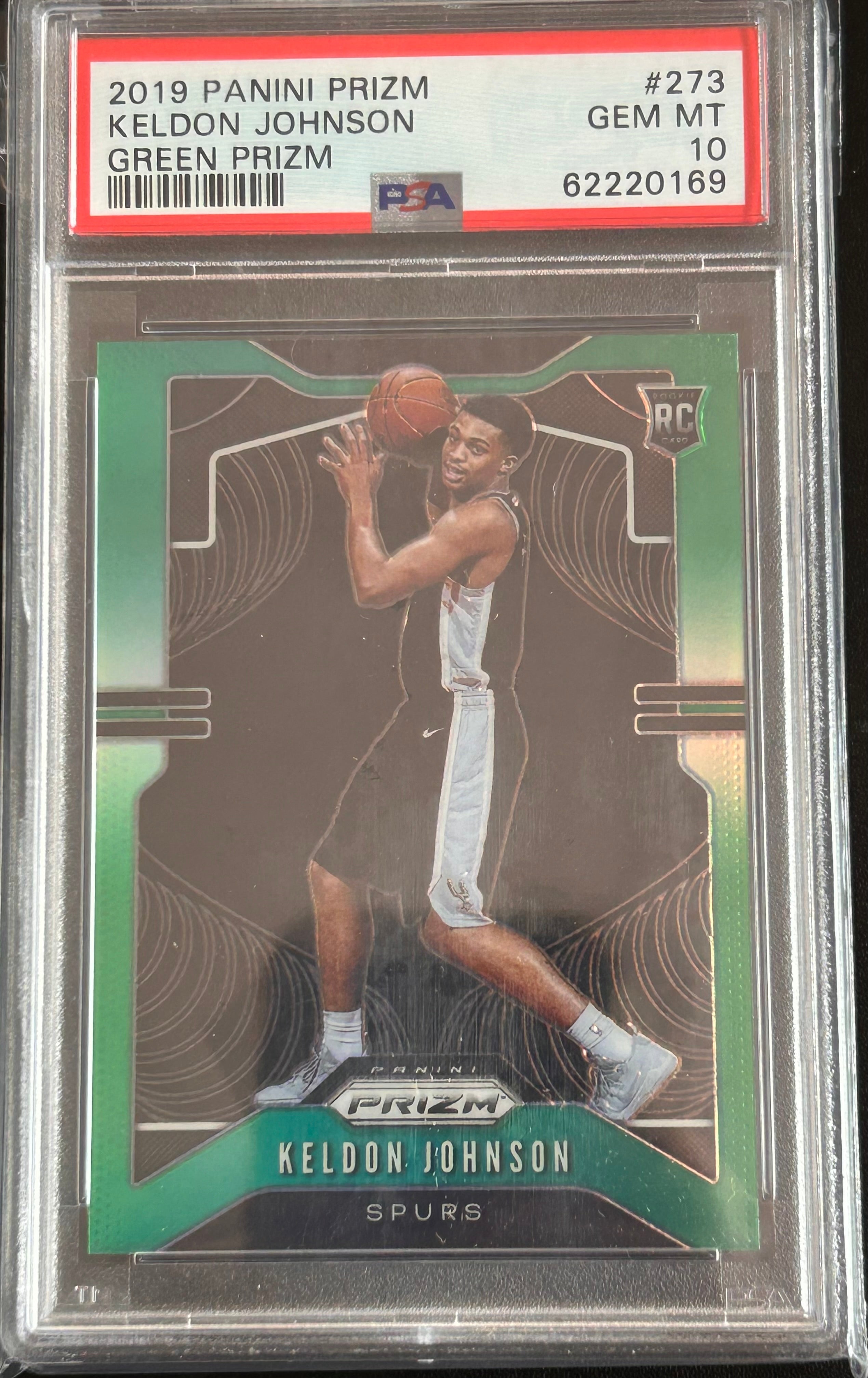 Keldon Johnson 2019 Panini Prizm #273 Green Prizm PSA 10