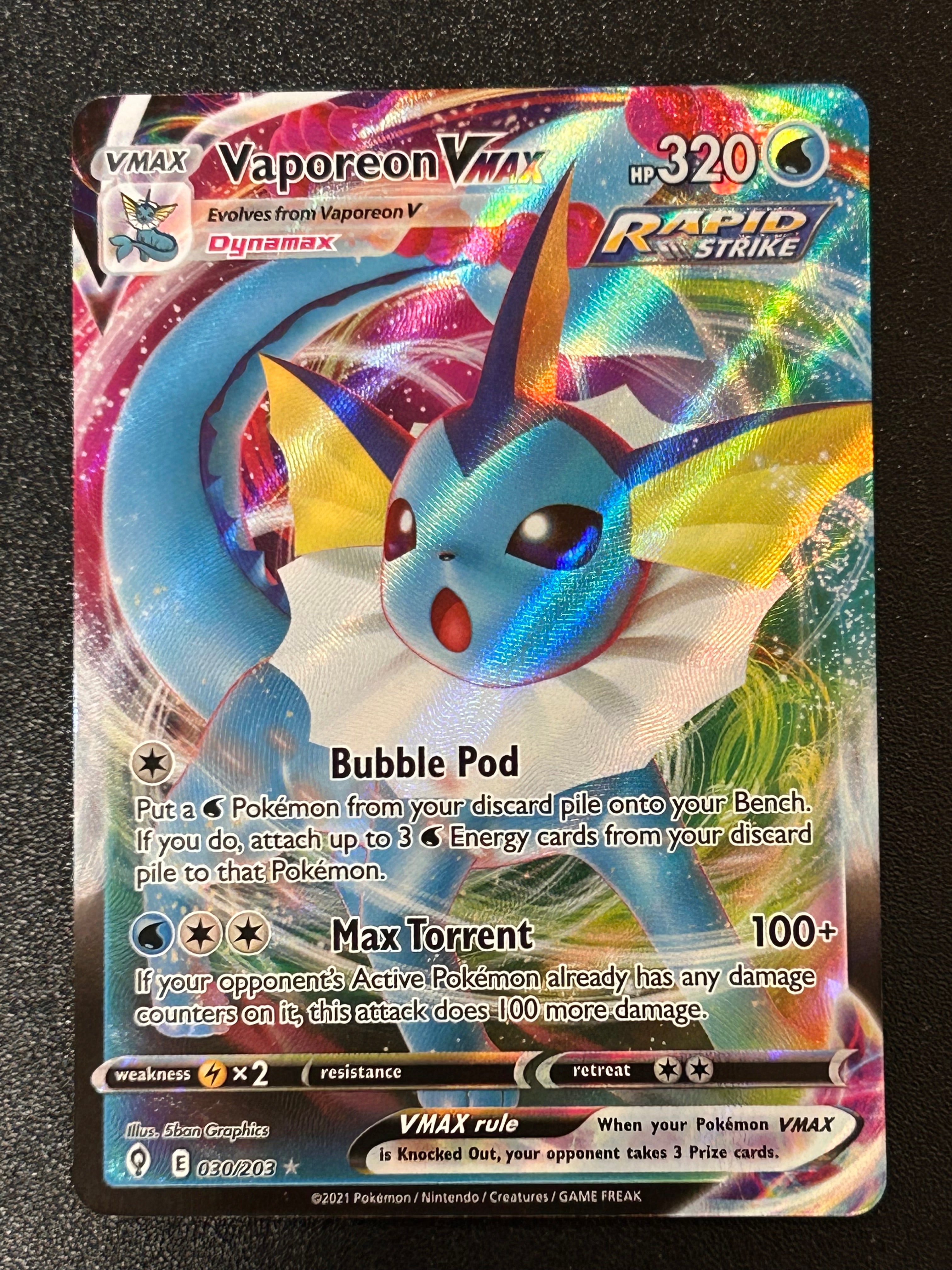 Vaporeon Vmax #030/203 Holo Illus. 5ban Graphics