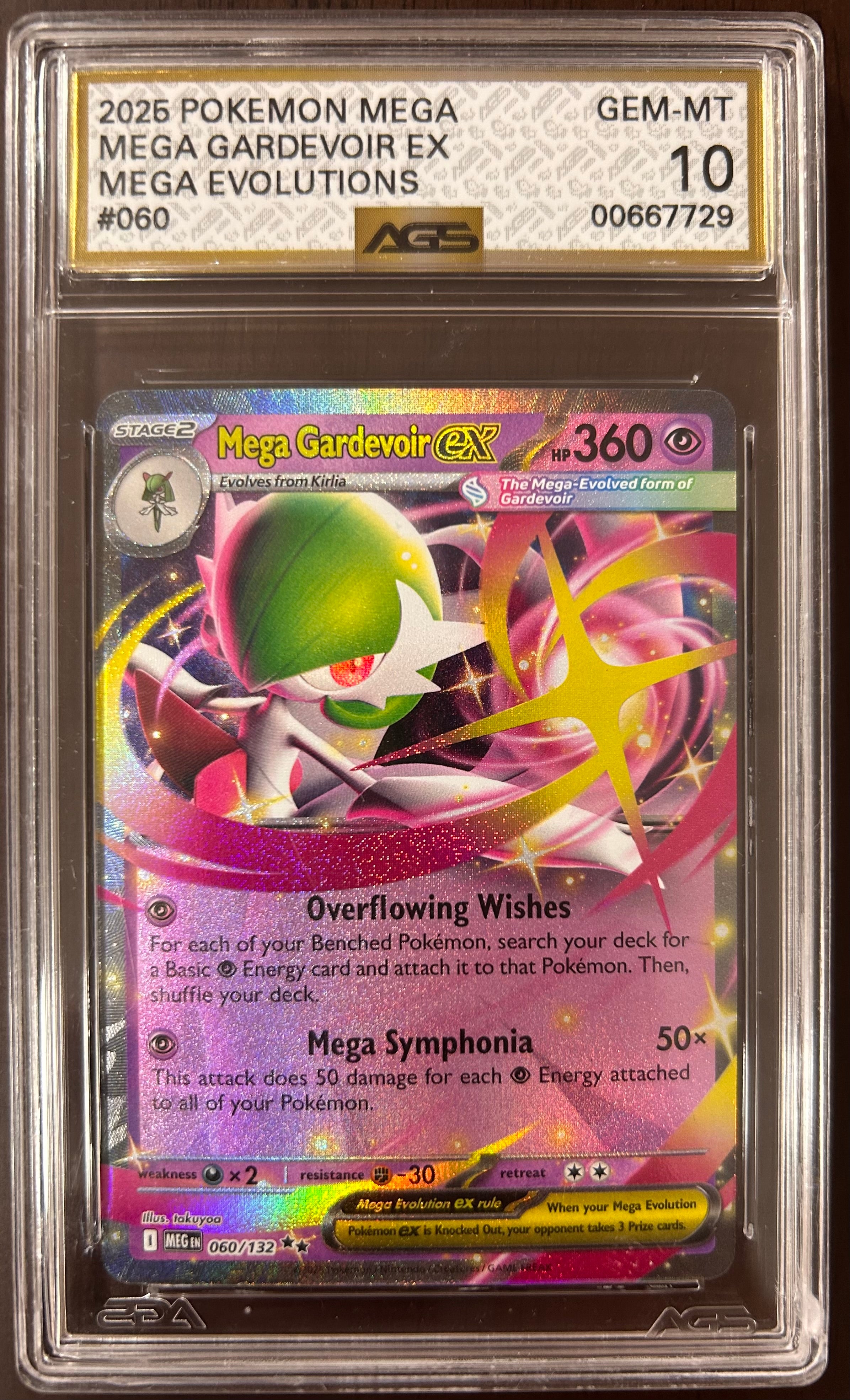 Mega Gardevoir EX #60 (2025 Pokemon Mega) Mega Evolutions AGS 10 Gem-Mt