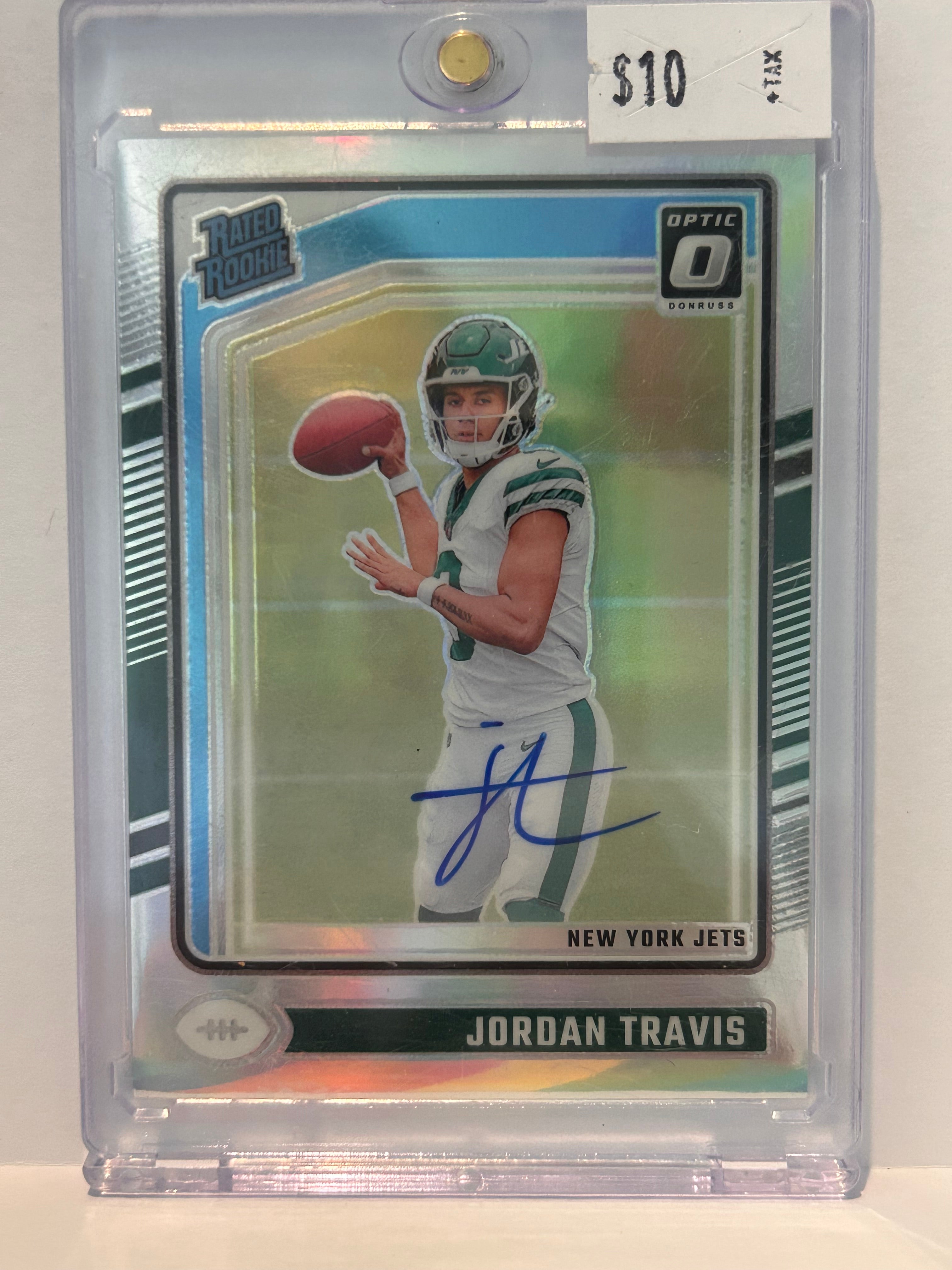 Jordan Travis 2024 Panini Optic #260 Rated Rookie Holo Autograph