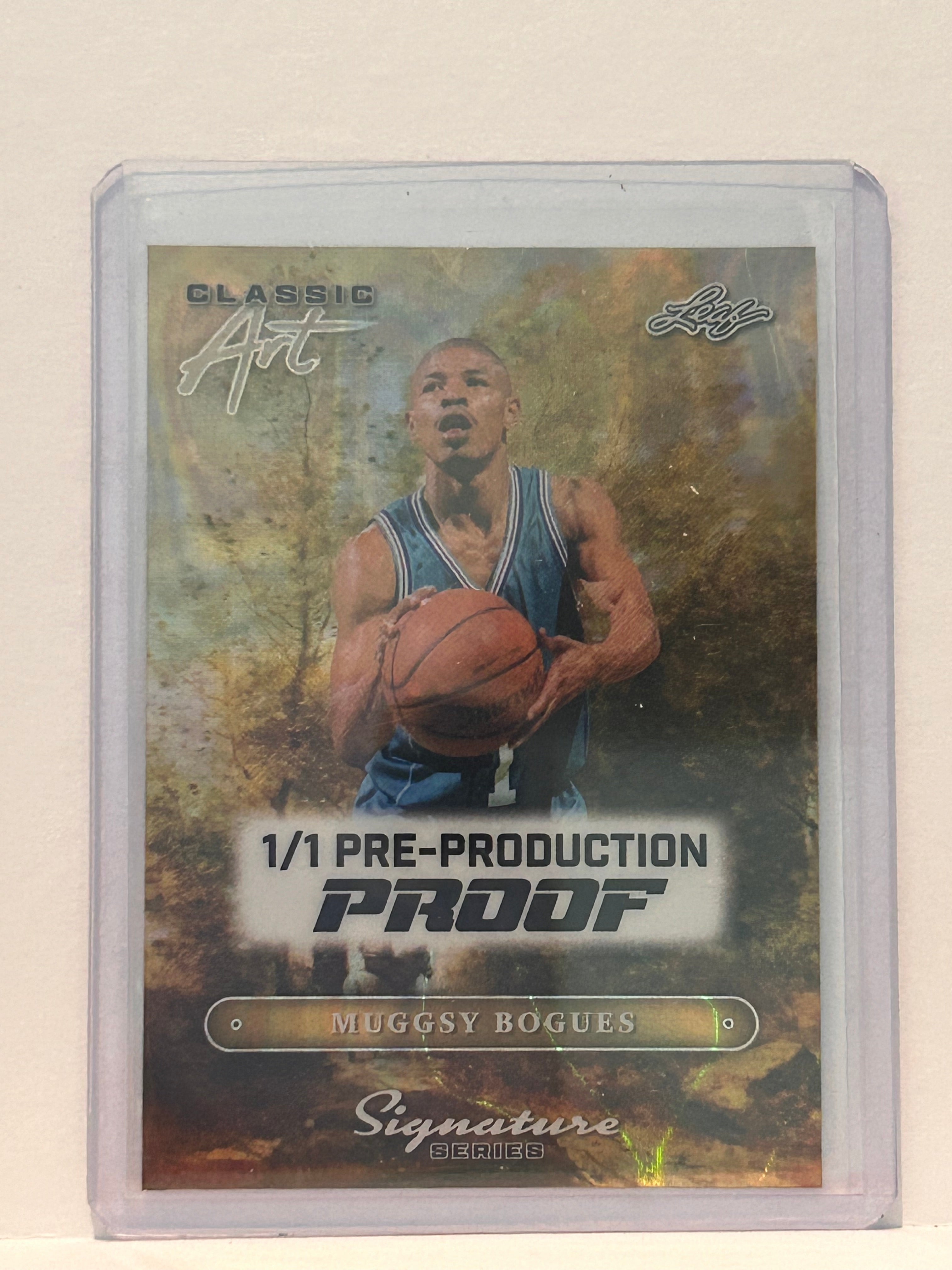 Muggsy Bogues Leaf Classic Art Pre-Production Proof 1/1 Signature Series