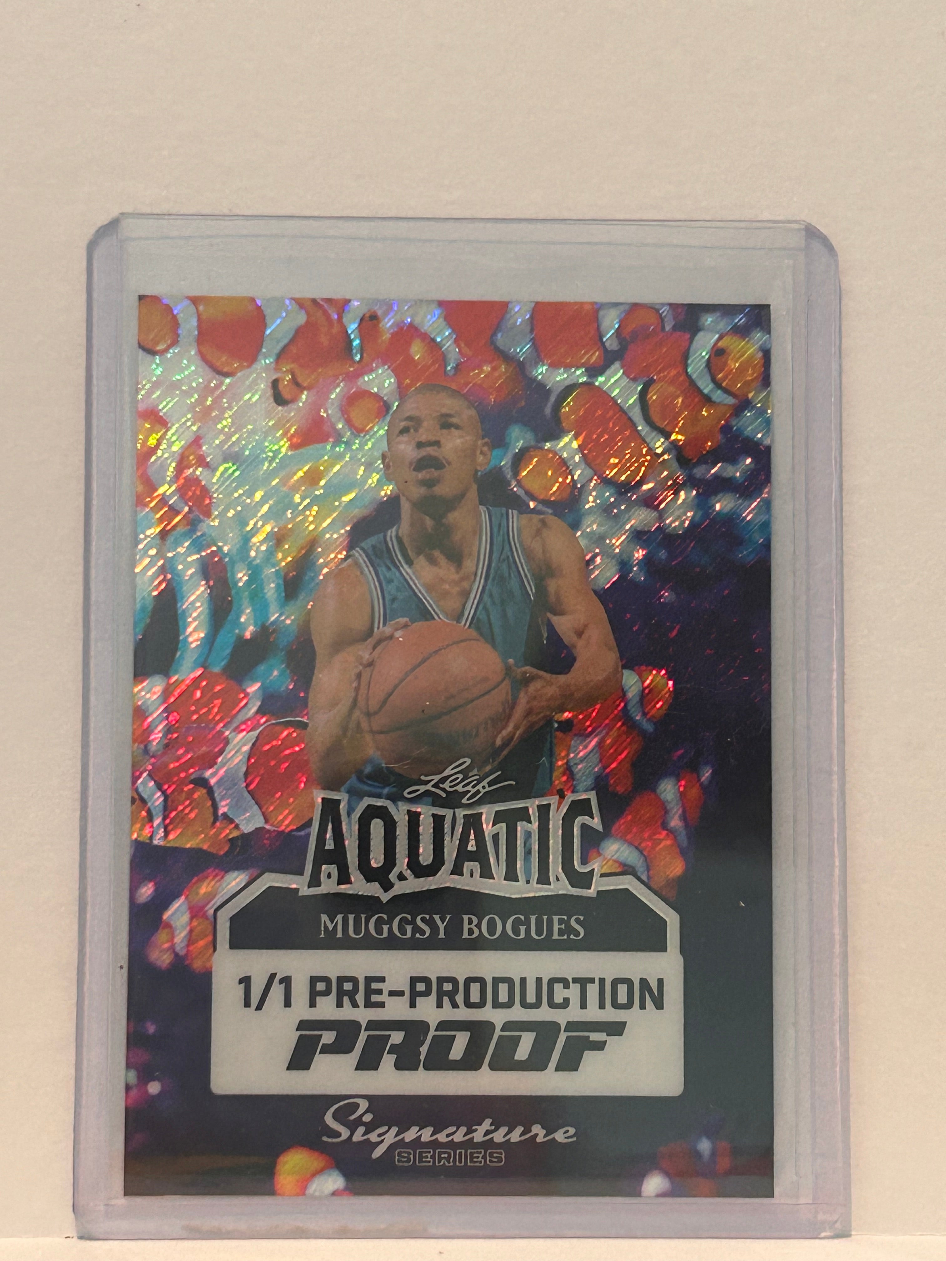 Muggsy Bogues Leaf Aquatic 1/1 Pre-Production Proof Signature Series