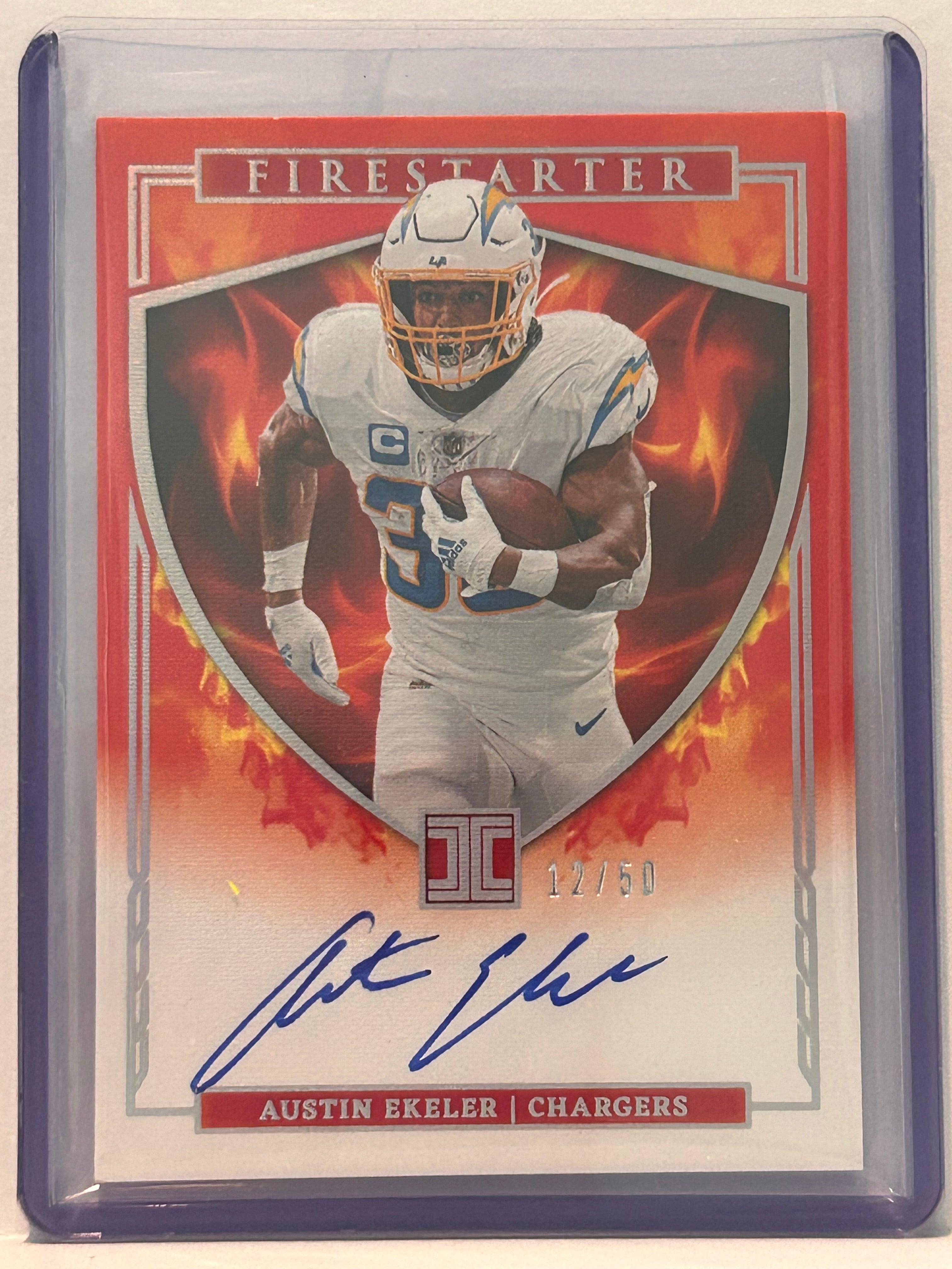 Austin Ekeler 2023 Panini Impeccable Firestarter #FS-EK Autograph 12/50
