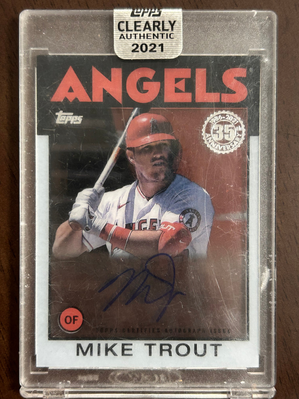 Mike Trout 2021 Topps Clearly Authentic # 86TBA-MT Autographed