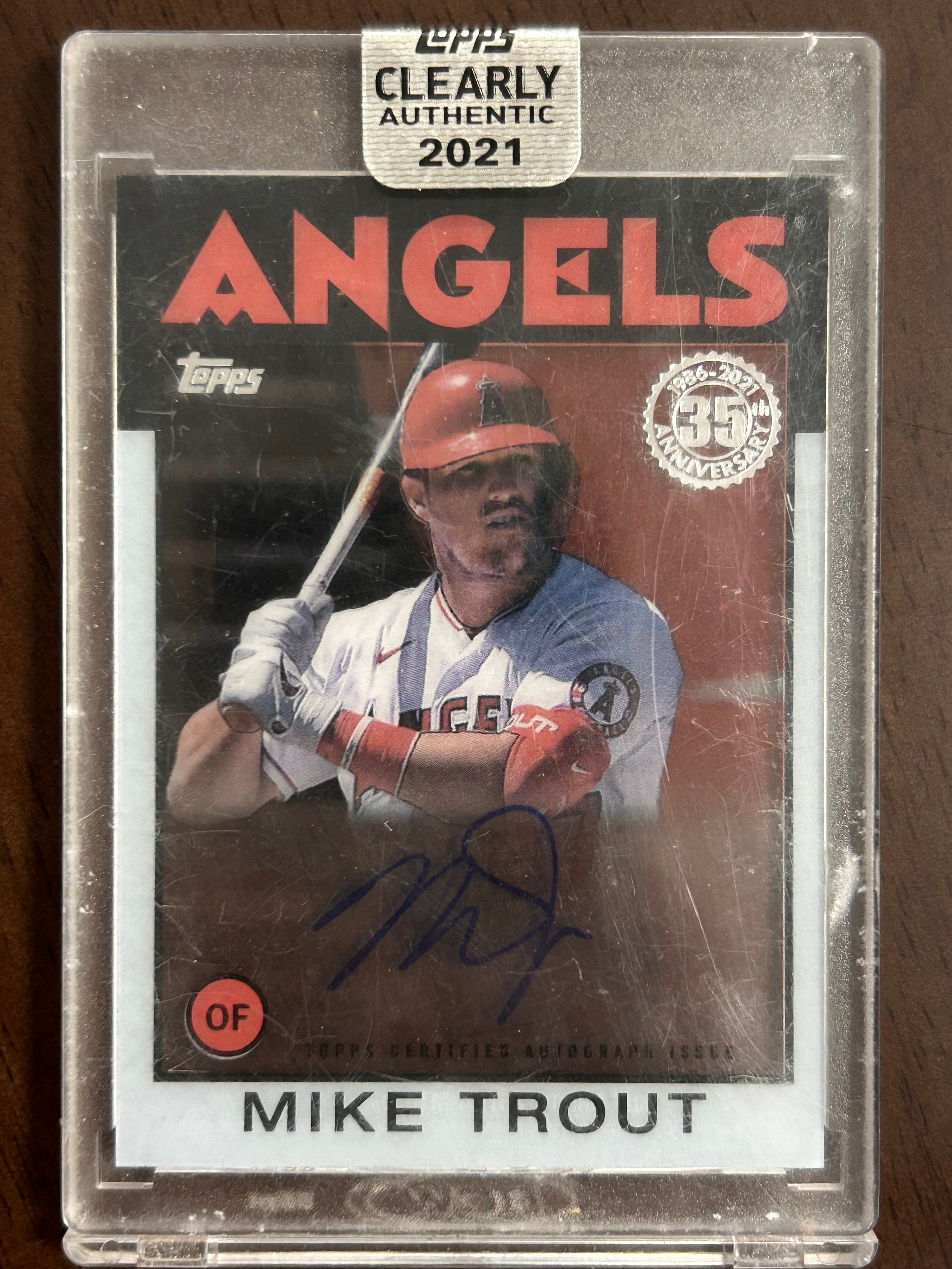 Mike Trout 2021 Topps Clearly Authentic # 86TBA-MT Autographed