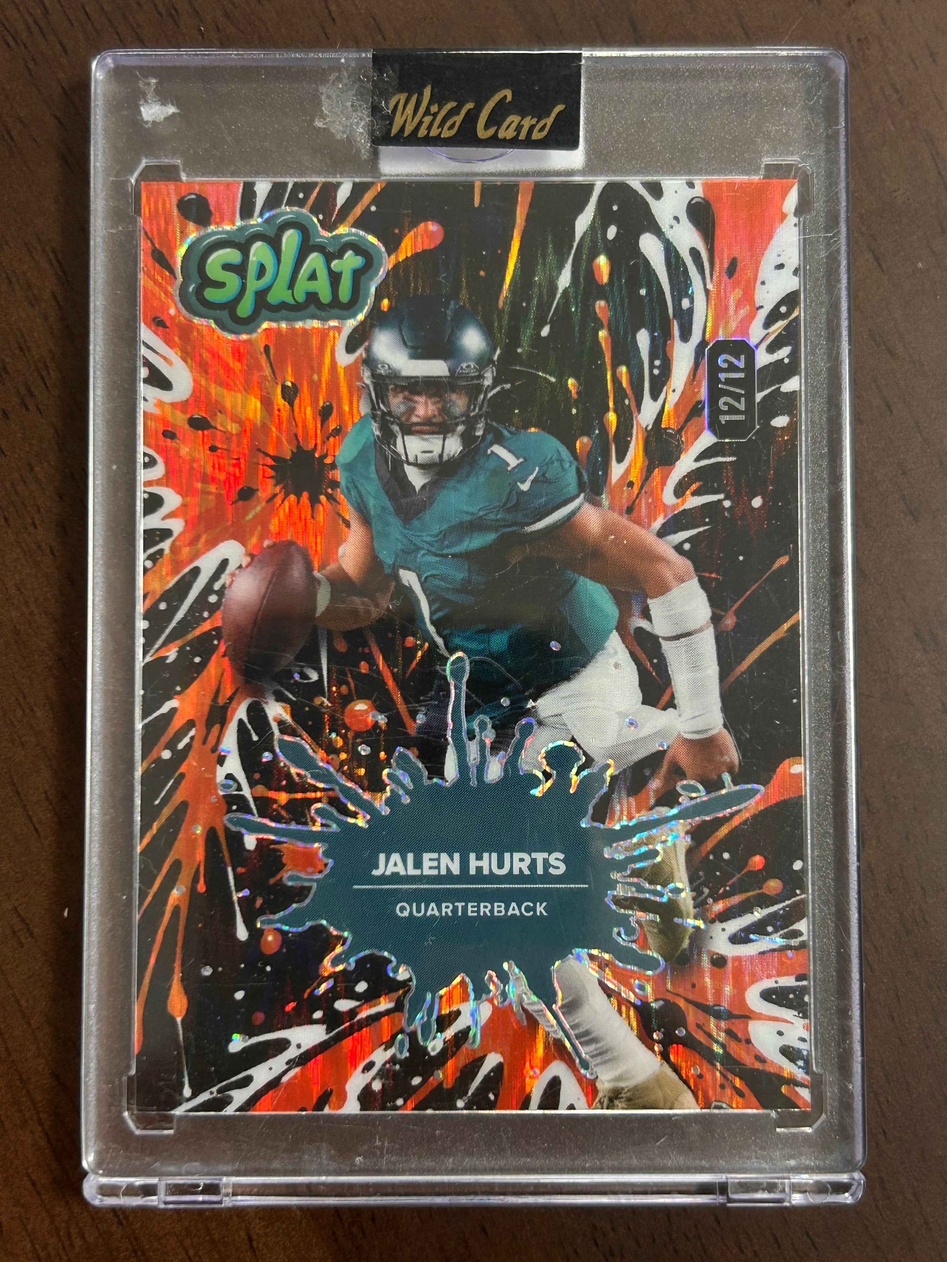 Jalen Hurts 2025 Wildcard Splat #SBORA-JH Orange holo 12/12