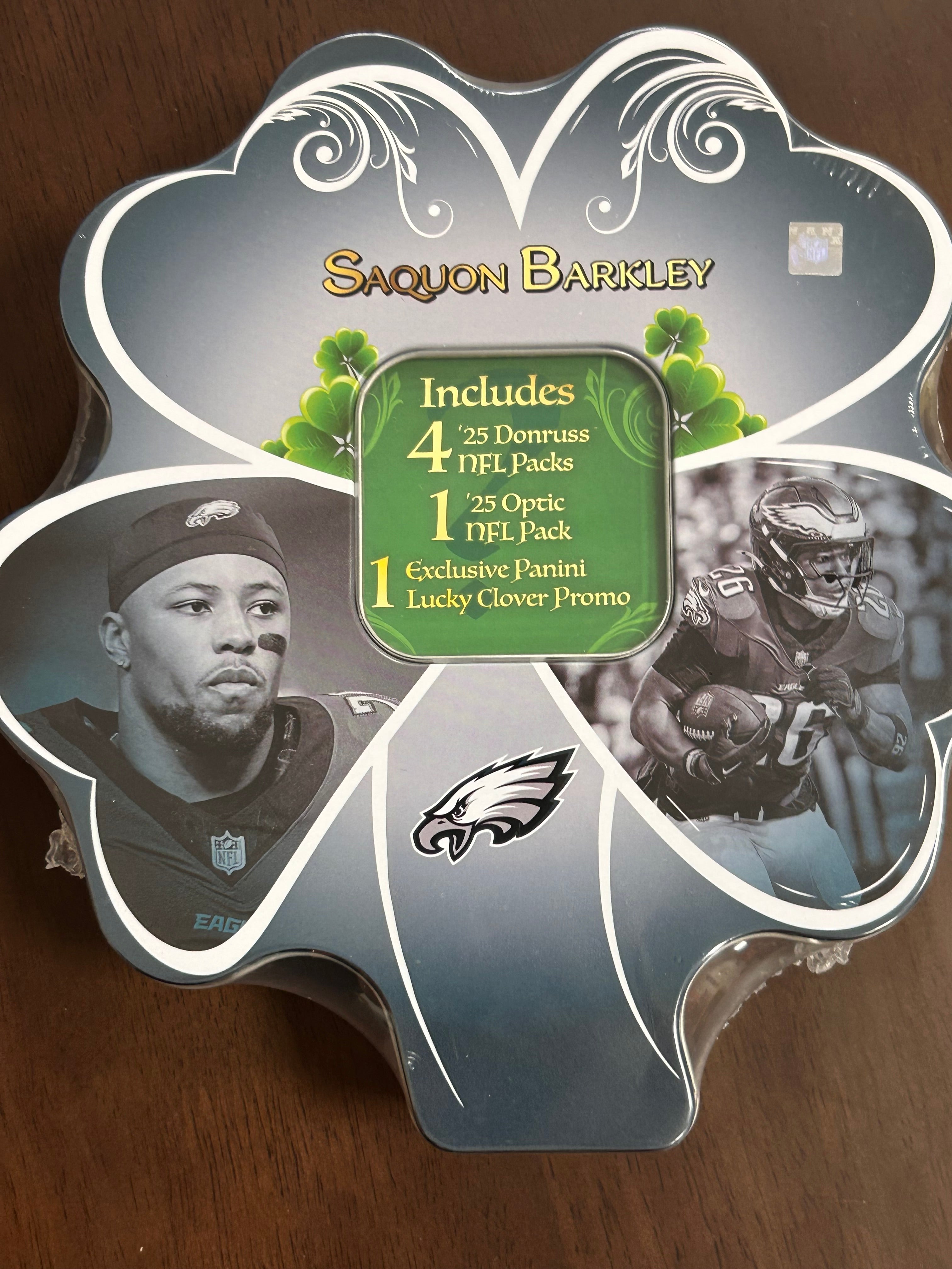 Saquon Barkley Lucky Clover Tin 2026 Donruss