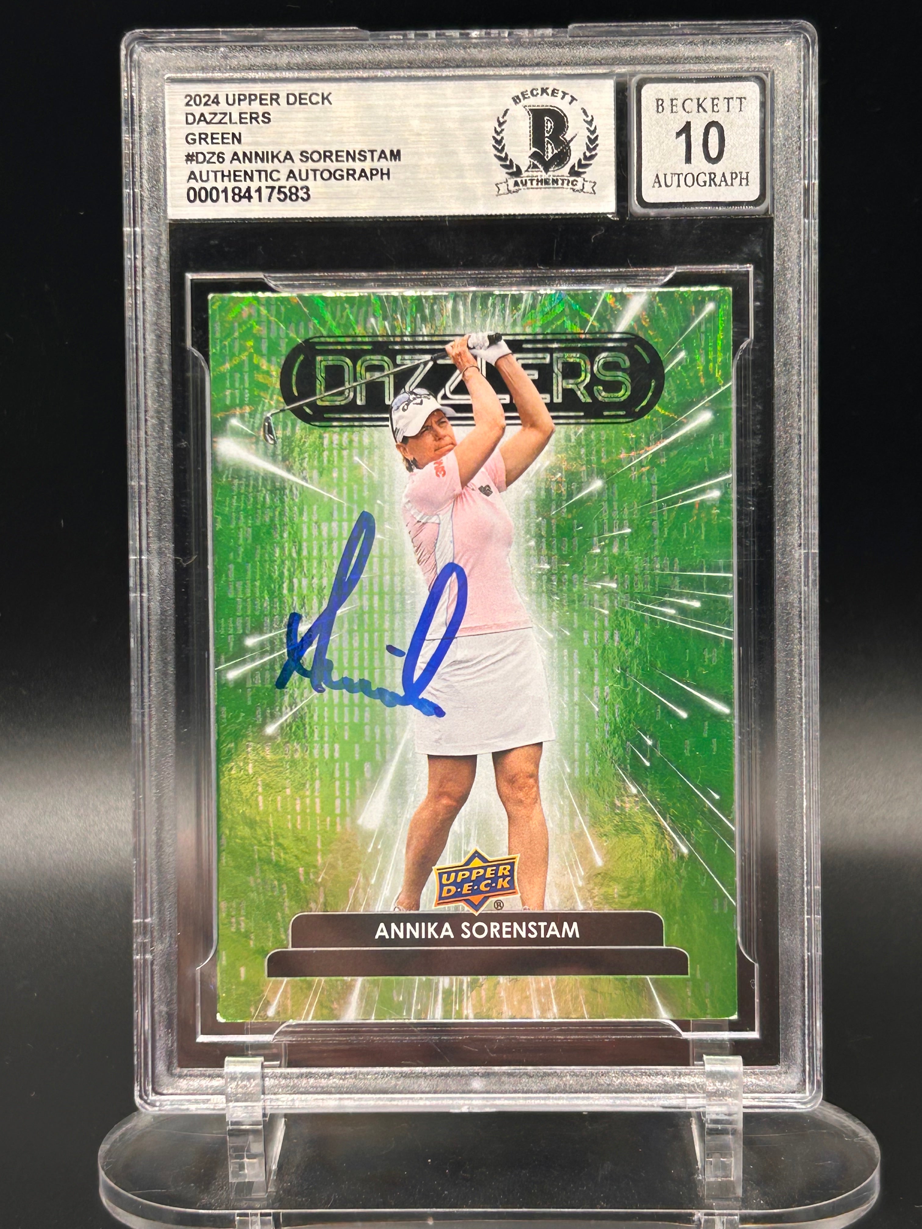 Annika Sorenstam #DZ-6 2024 Upper Deck Dazzlers Green Authentic Autograph
