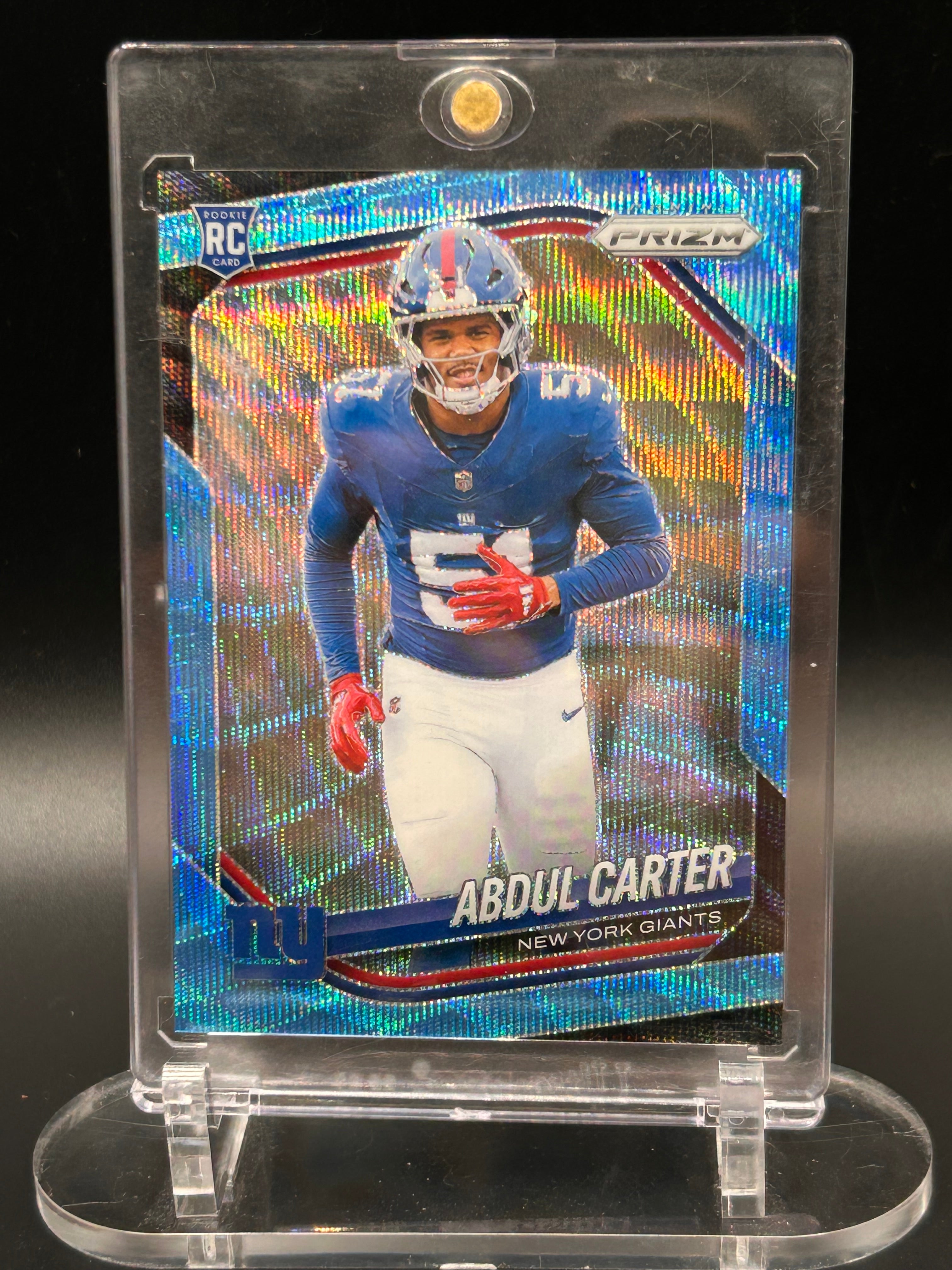 Abdul Carter #394 2025 Panini Prizm Blue Laser Parallel Rookie 087/230
