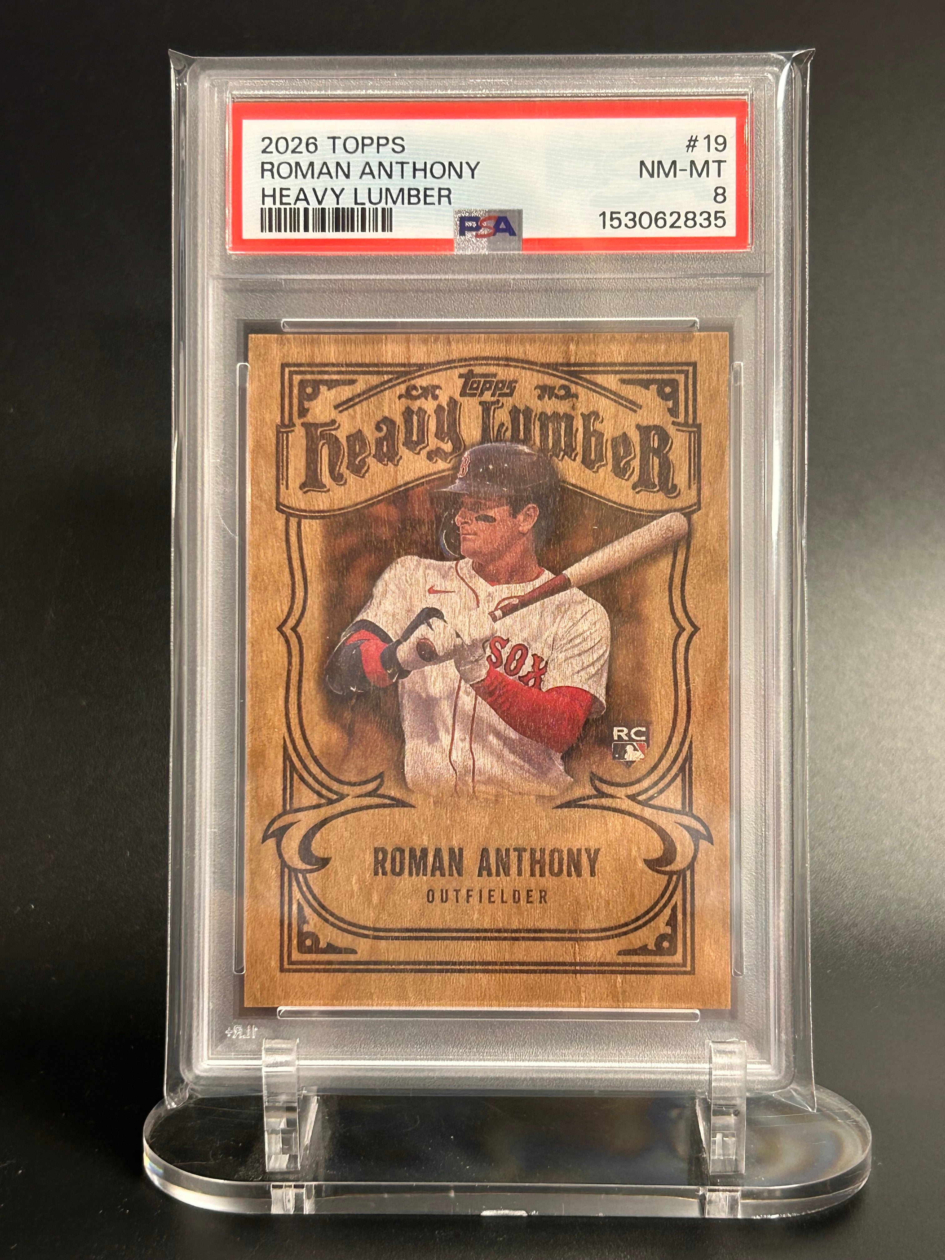 Roman Anthony 2026 Topps #19 Heavy Lumber PSA 8