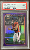 [68020] 2024 Topps Chrome #206 Bo Nix Rookie Purple Refractor 070/275