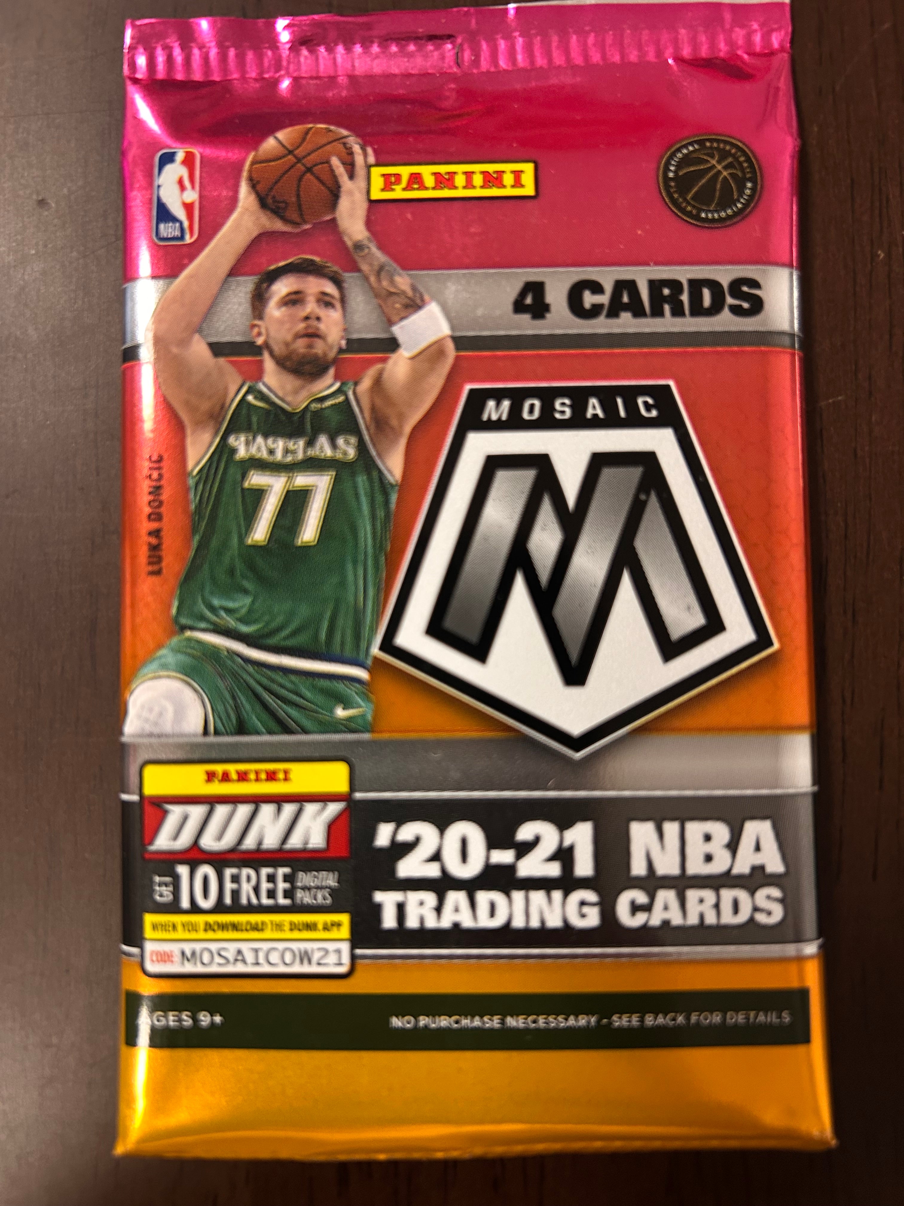 2020-21 Panini Mosaic NBA Trading Cards Booster Pack