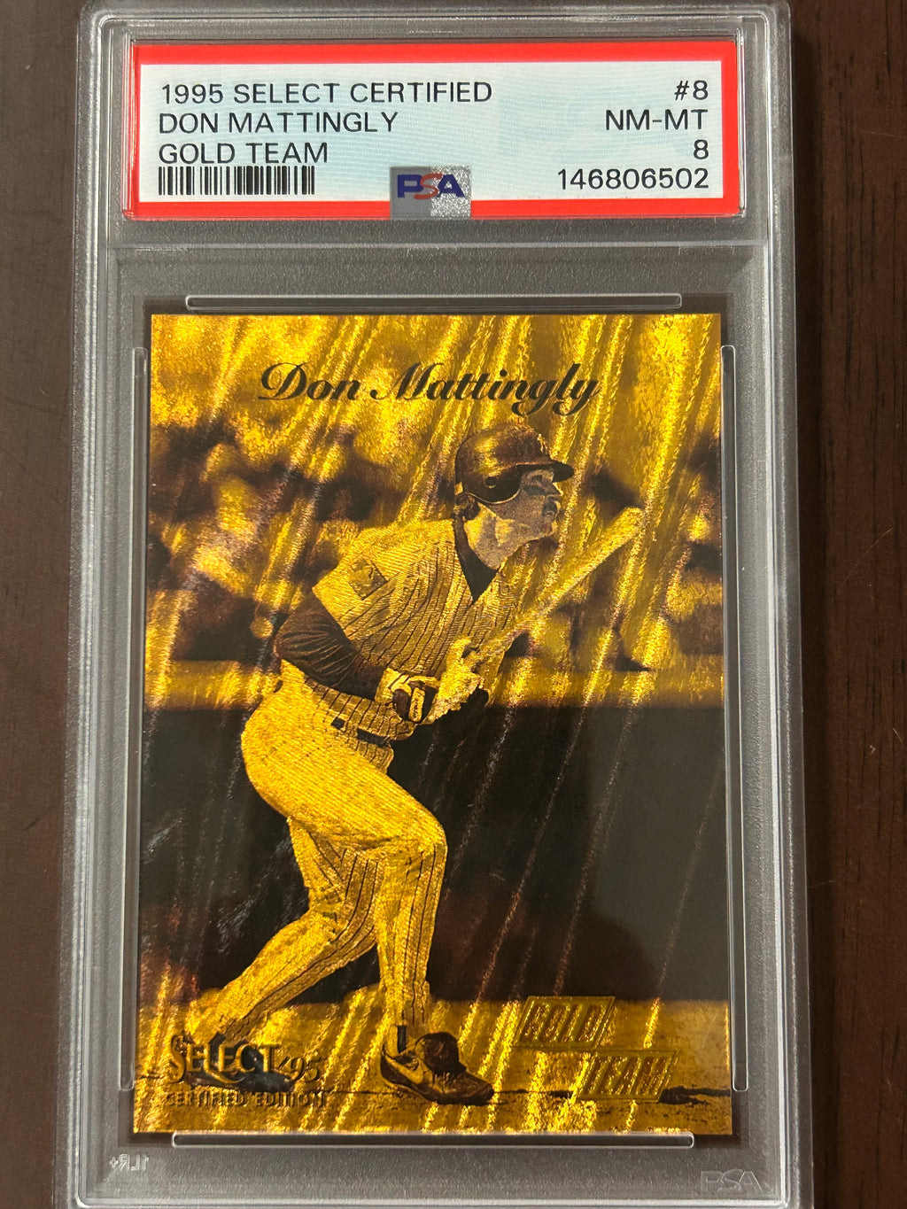 [06502] Don Mattingly 1995 Select Certified #8 Gold Team 8/12 PSA 8