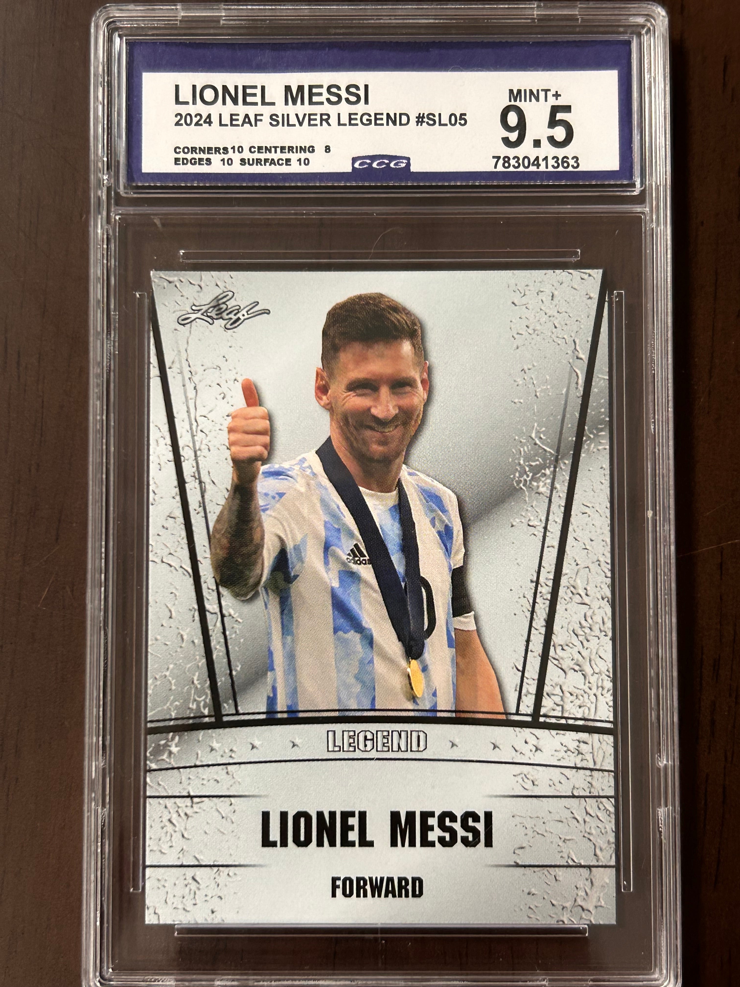 [41363] Lionel Messi 2024 Leaf Silver Legend #SL05 CCG 9.5