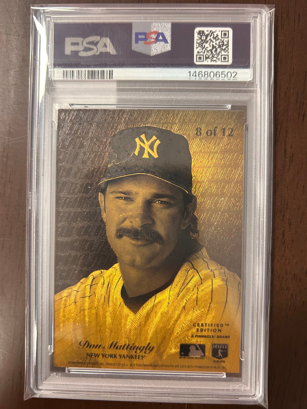 [06502] Don Mattingly 1995 Select Certified #8 Gold Team 8/12 PSA 8