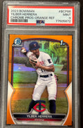 [05872] Yilber Herrera Chrome Pros #BCP86 Orange Refractor 02/25 PSA 9