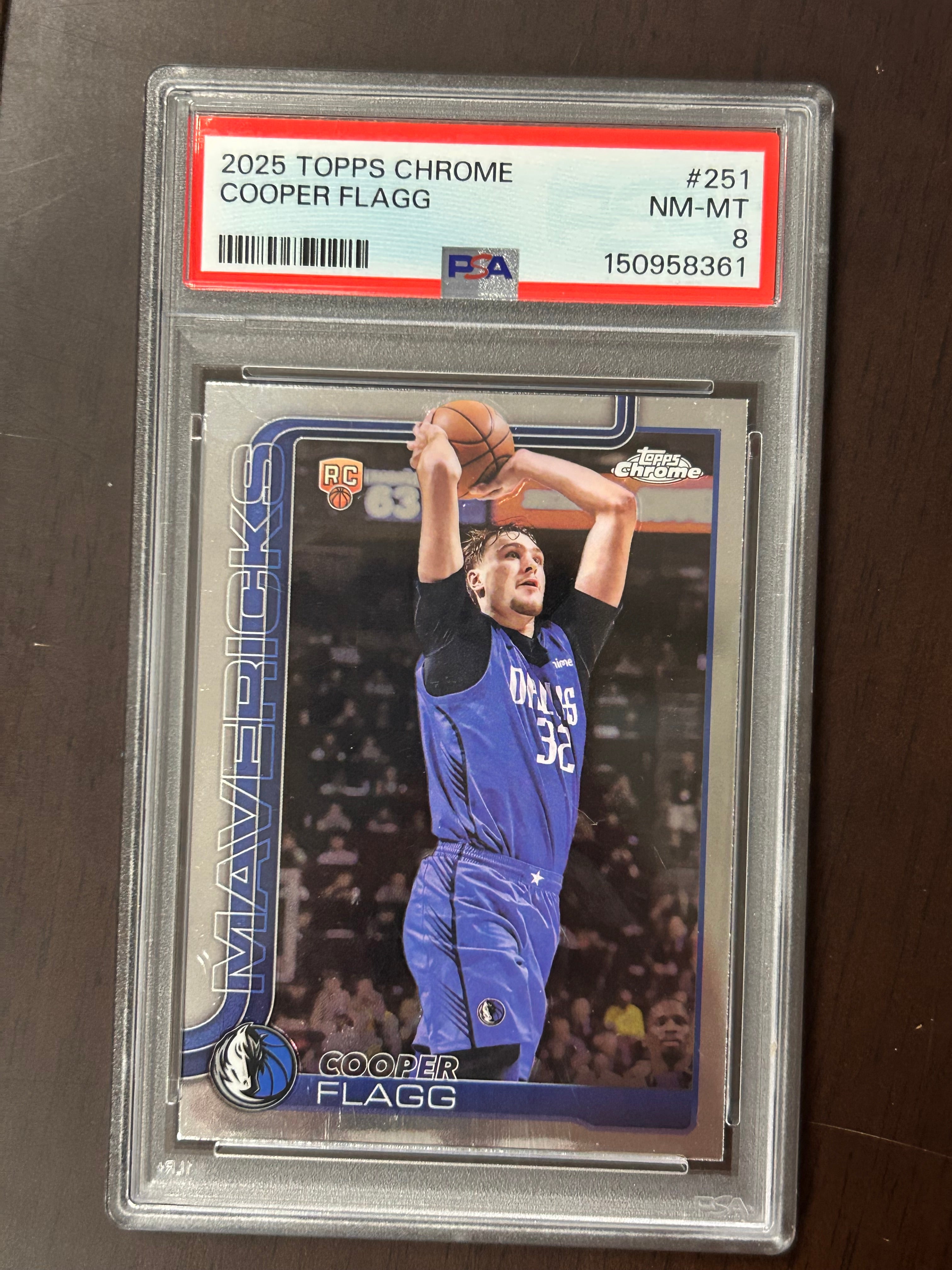 [58361] Cooper Flagg 2025 Topps Chrome #251 PSA 8