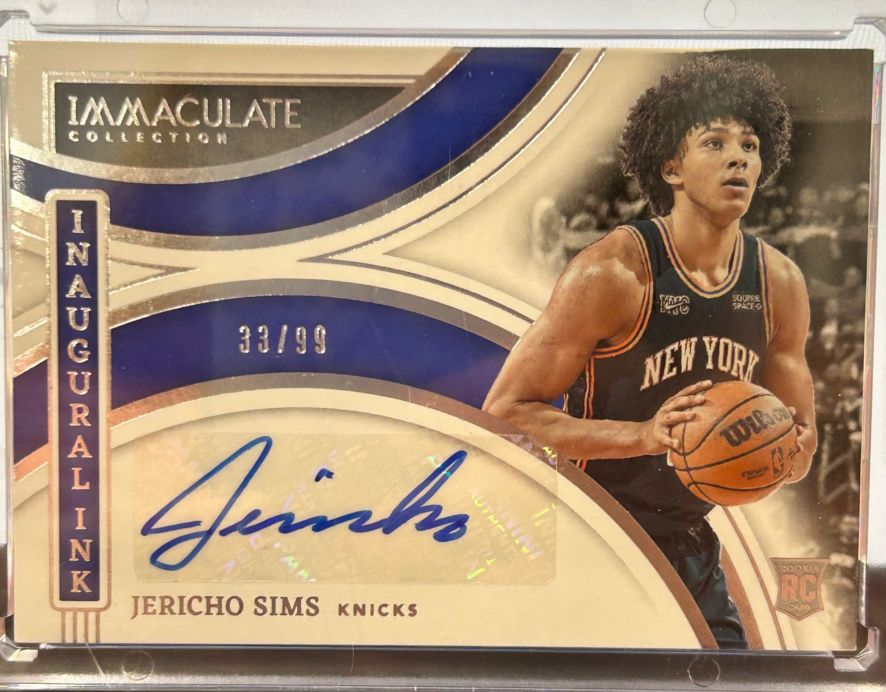 Jericho Sims 2021-2022 Panini Immaculate Collection Inaugural Ink Rookie Auto 33/99