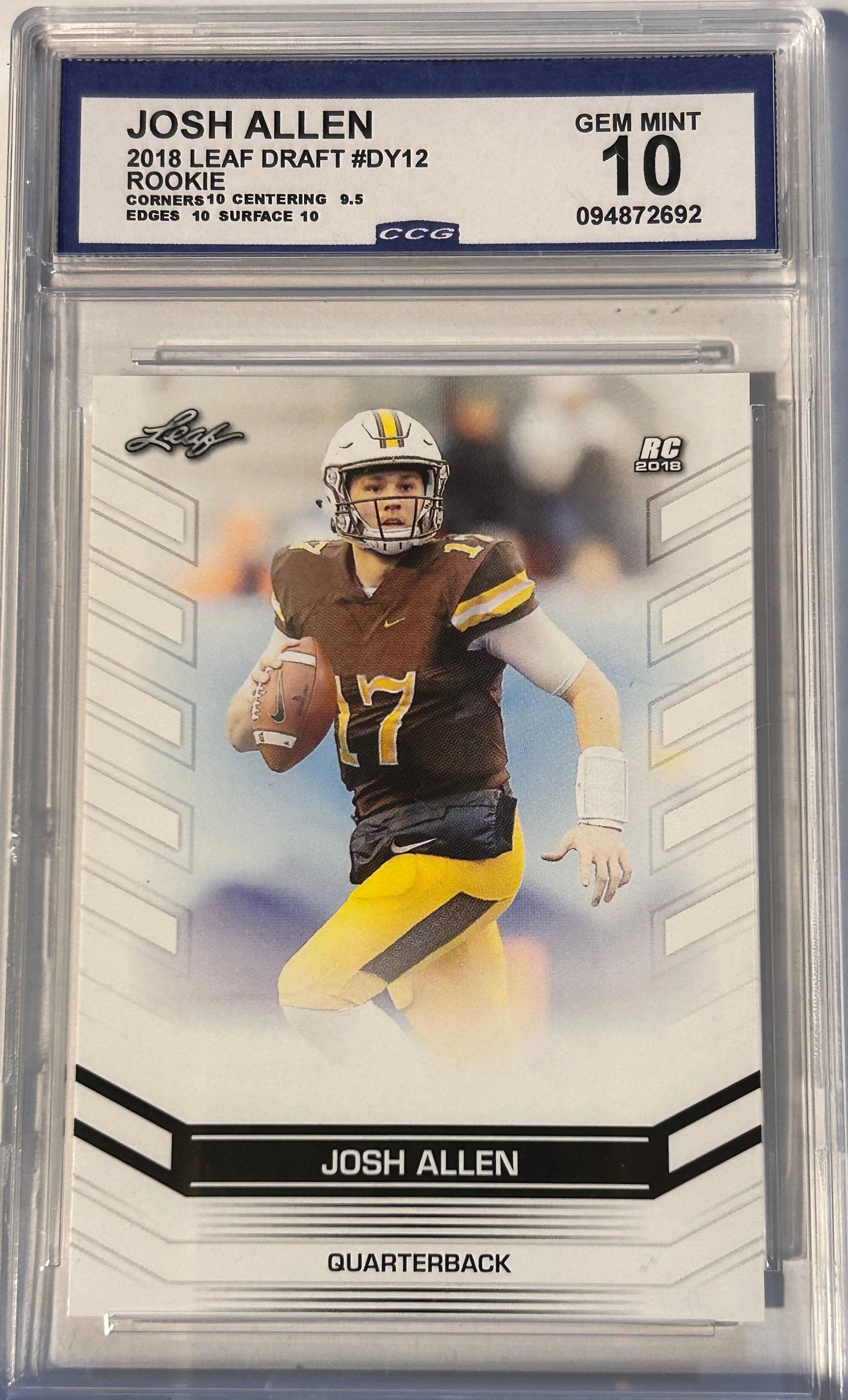 Josh Allen 2018 Leaf Draft #DY12 Rookie
