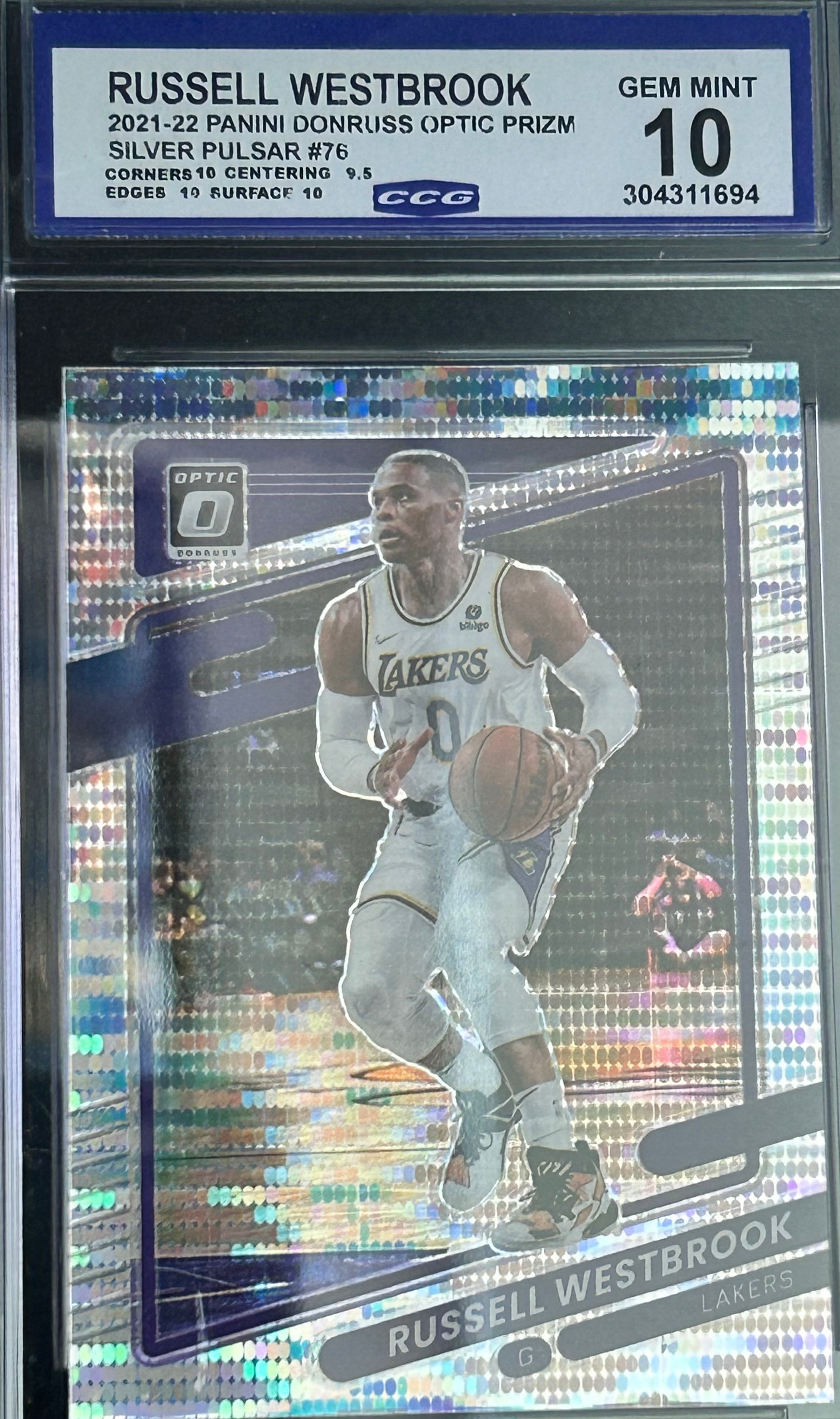 Russell Westbrook 2021-22 Panini Donruss Optic Prizm Silver Pulsar #76