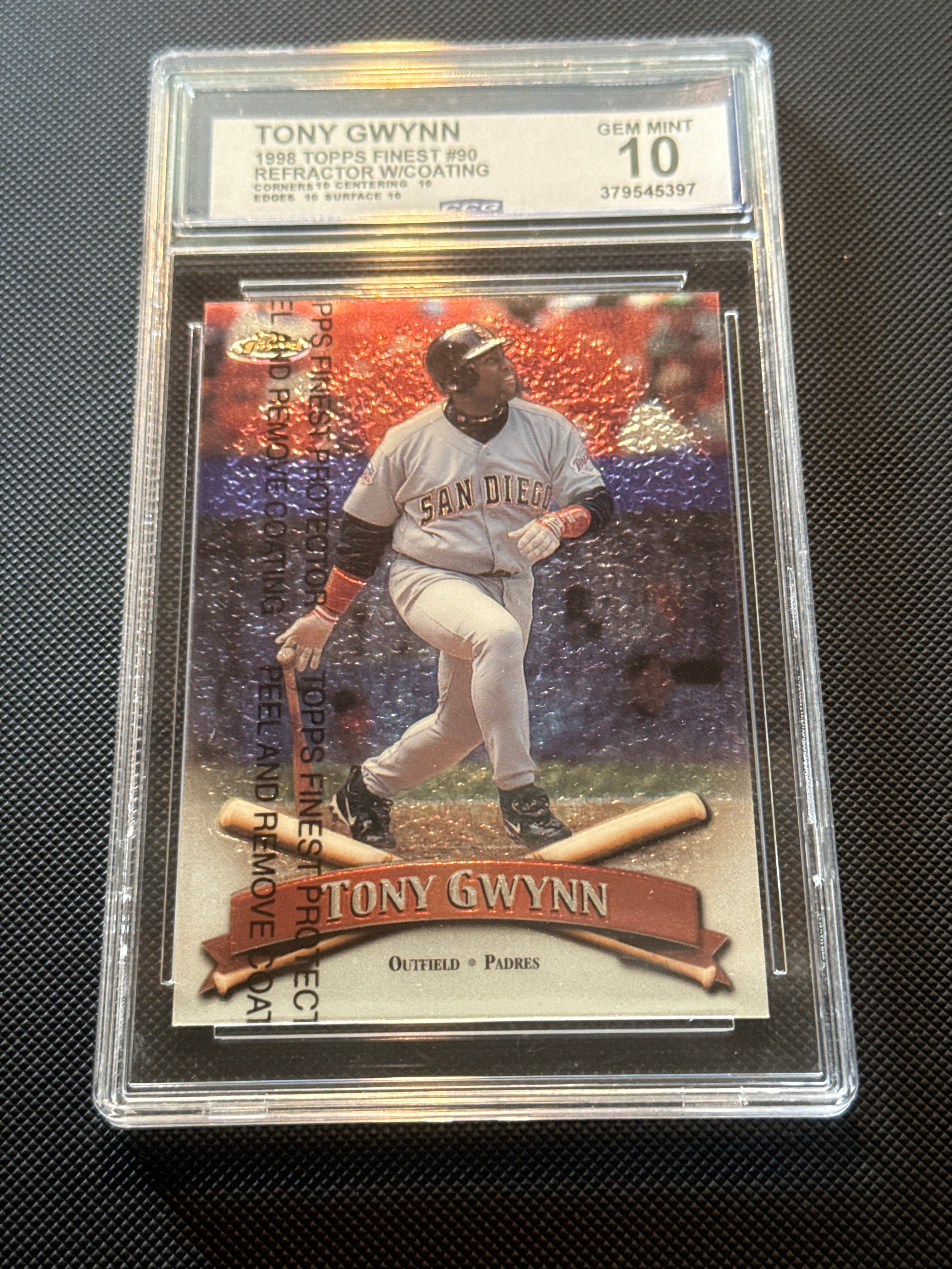 Tony Gwynn 1998 Topps Finest #90 Refractor W/Coating