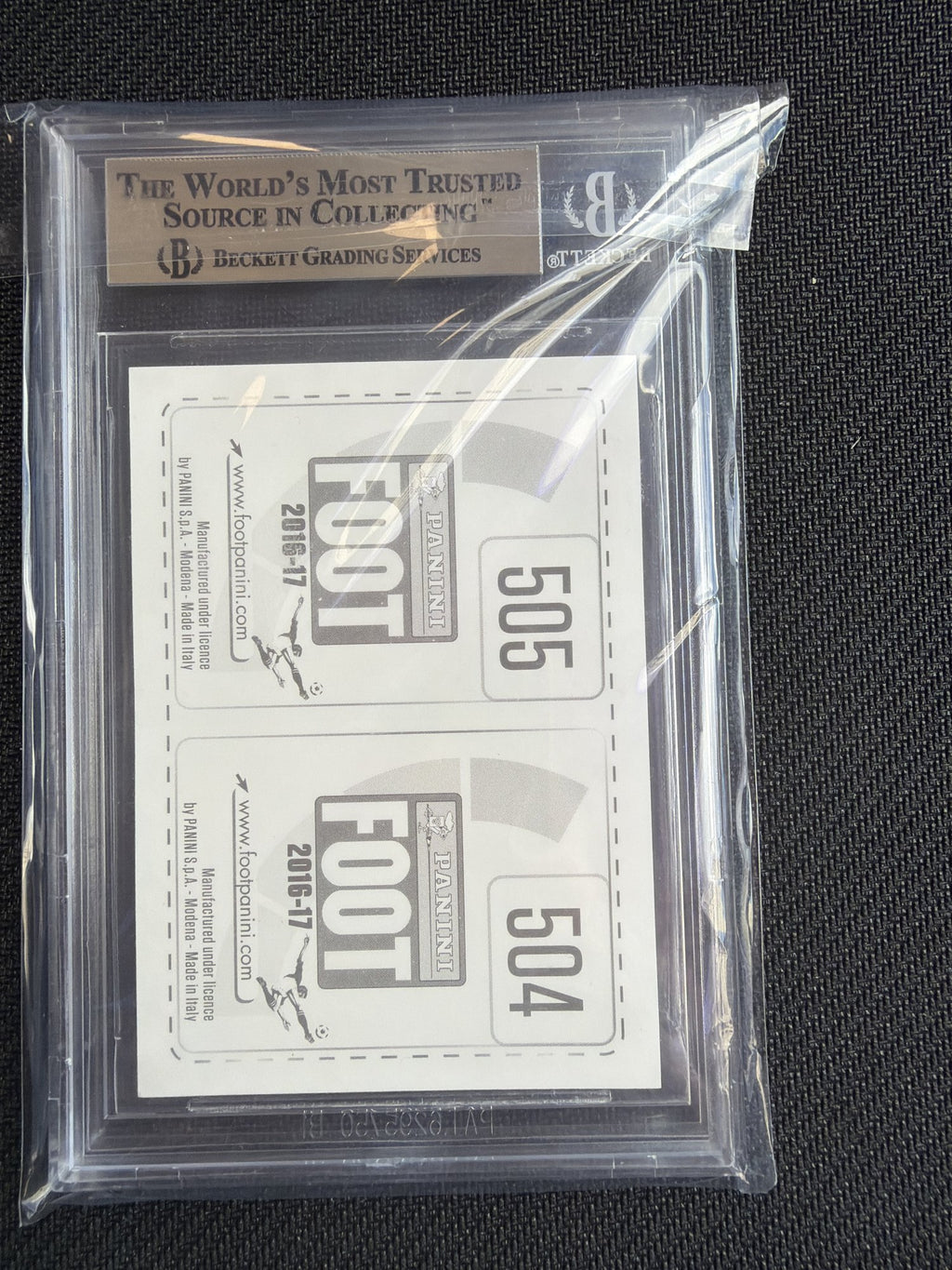 BGS cert 0010747455 back — Mbappé/Jean Ligue 1 Stickers BGS 9.5