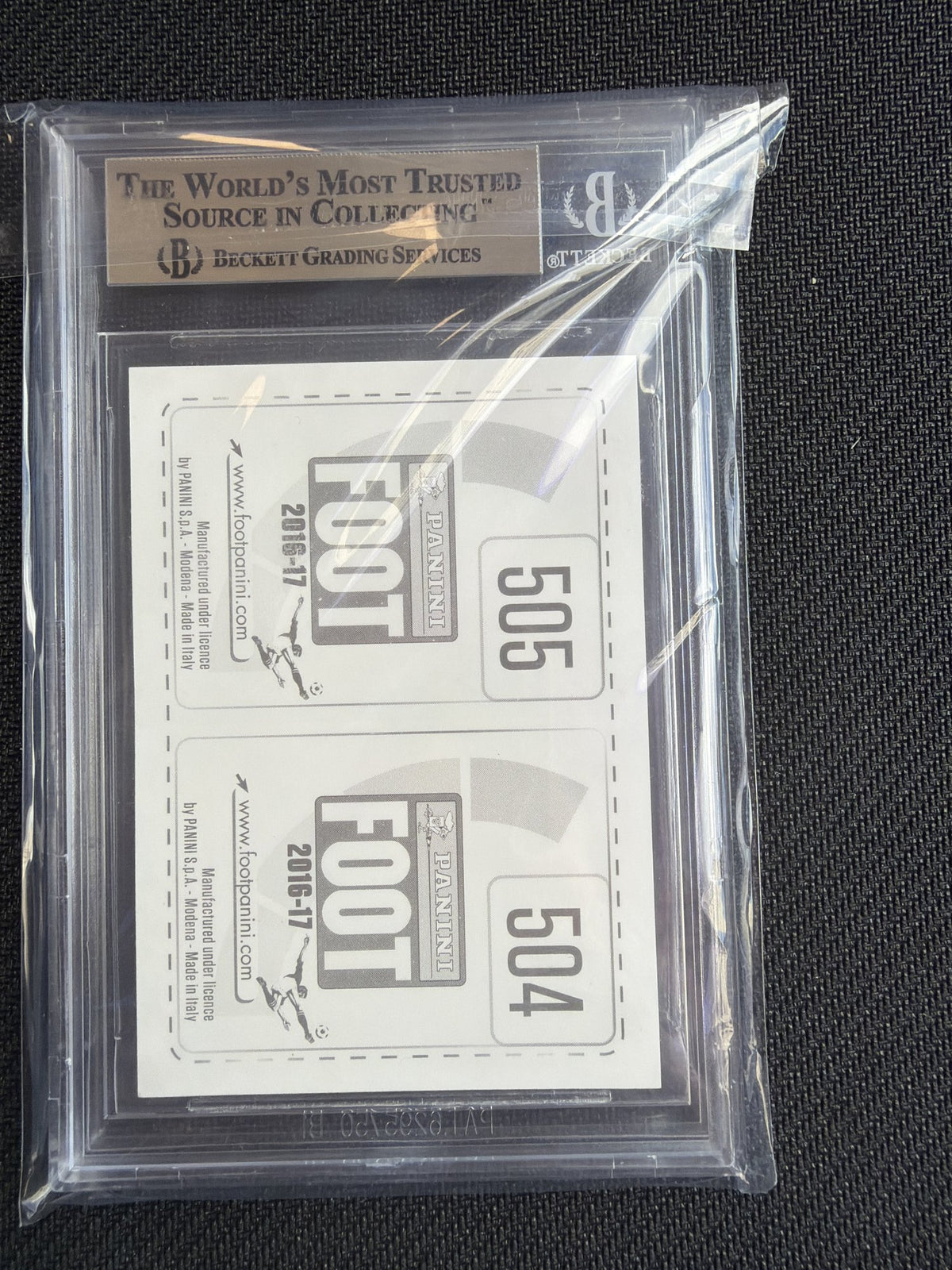BGS cert 0010747455 back — Mbappé/Jean Ligue 1 Stickers BGS 9.5