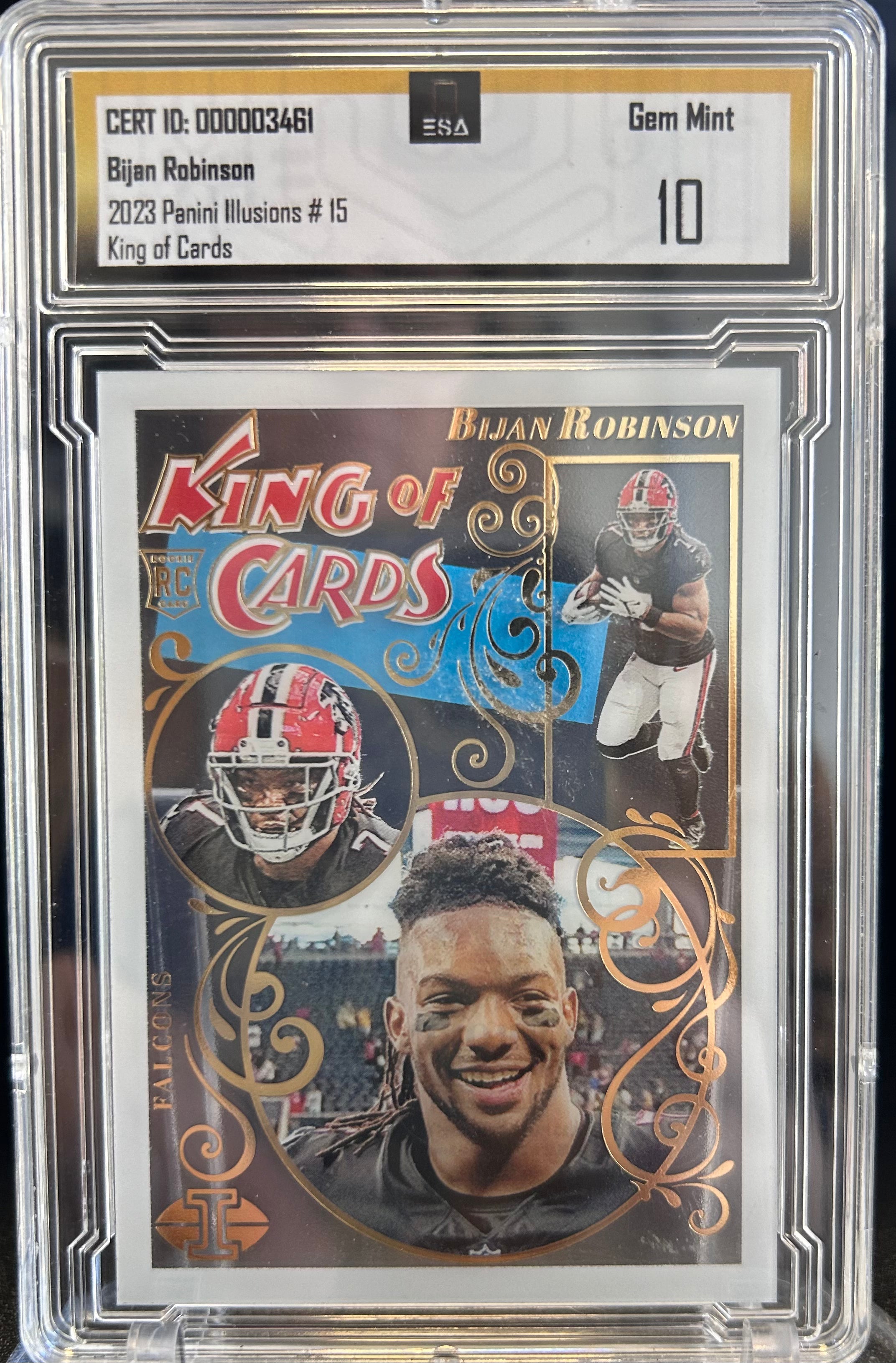 Bijan Robinson 2023 Panini Illusions #15 Rookie King of Cards Gem Mint 10