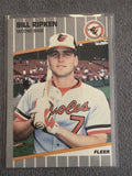 1989 Fleer Bill Ripken #616 famous Fuck Face bat knob error raw front