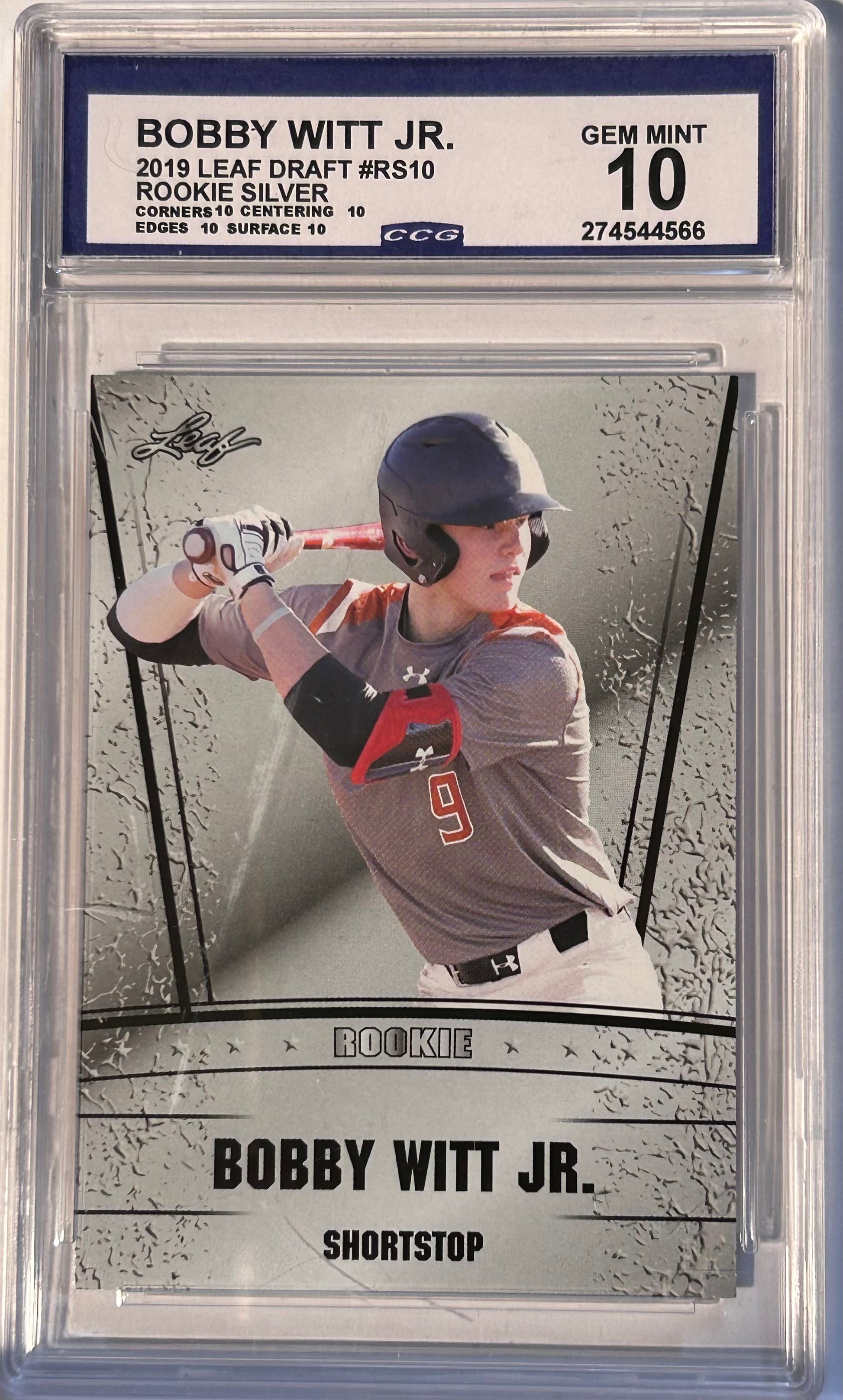 Bobby Witt Jr. 2019 Leaf Draft #RS10 Rookie Silver
