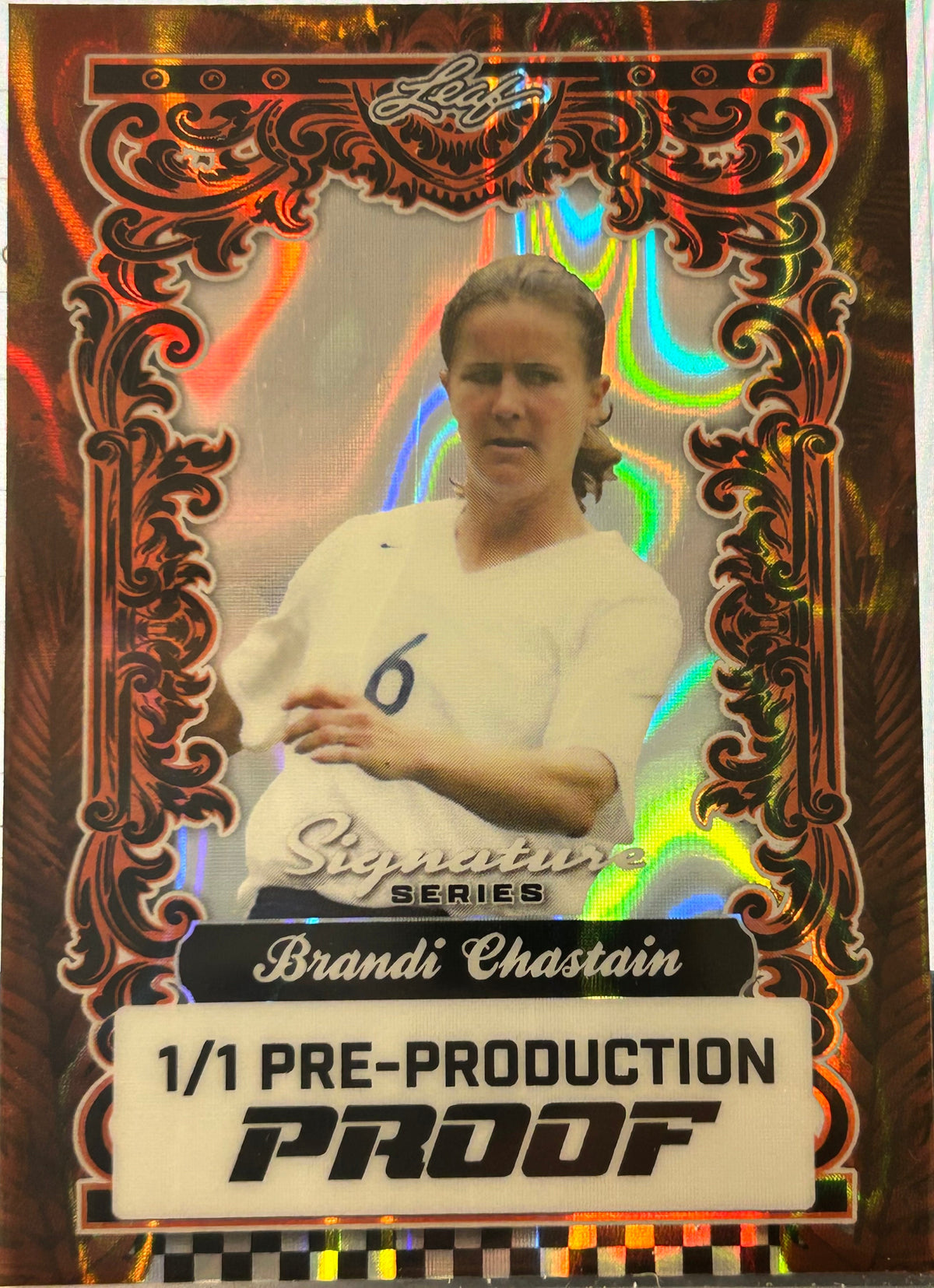Brandi Chastain Leaf Signature Series Proof Holo 1/1
