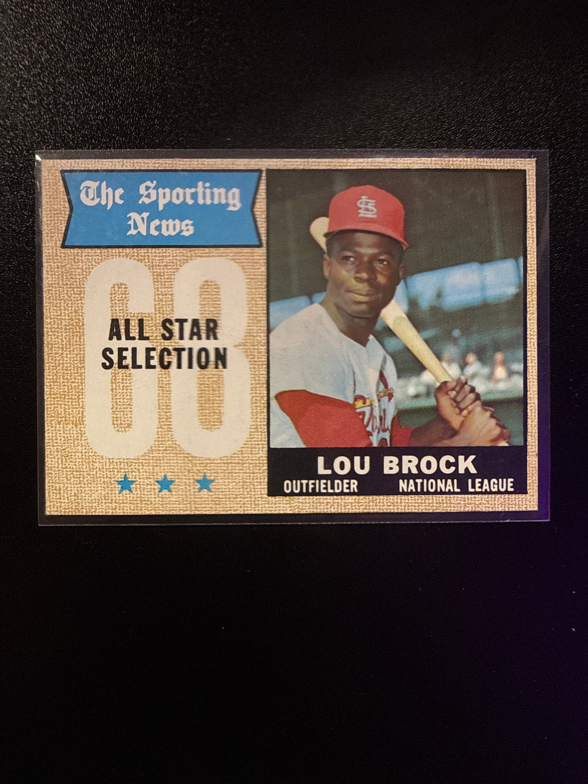 1968 Topps #372 Lou Brock All-Star Sporting News St. Louis Cardinals front