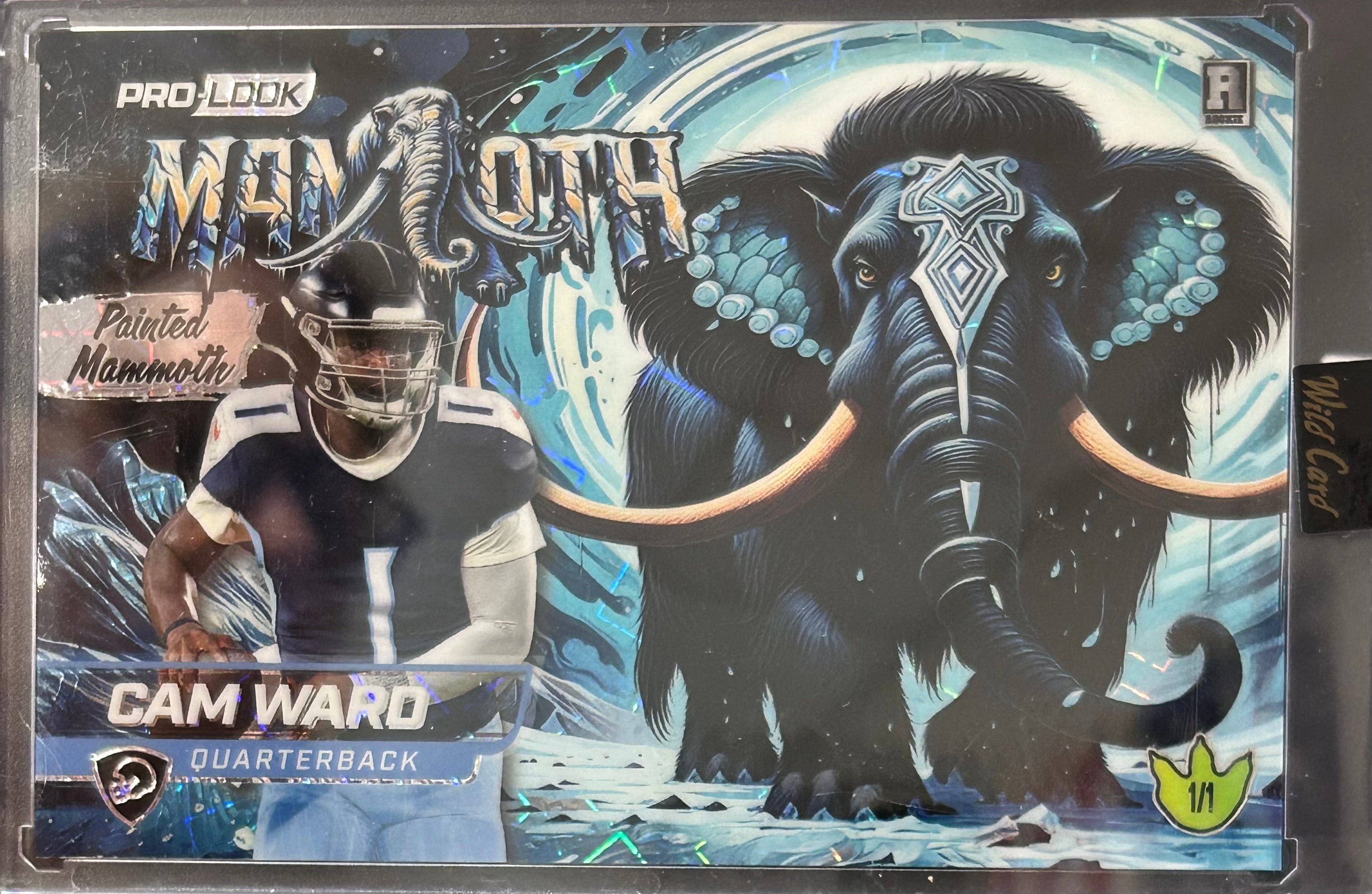 Cam Ward 2025 Wild Card 4" x 6" Alumination Dino-Might Painted Mammoth 1/1