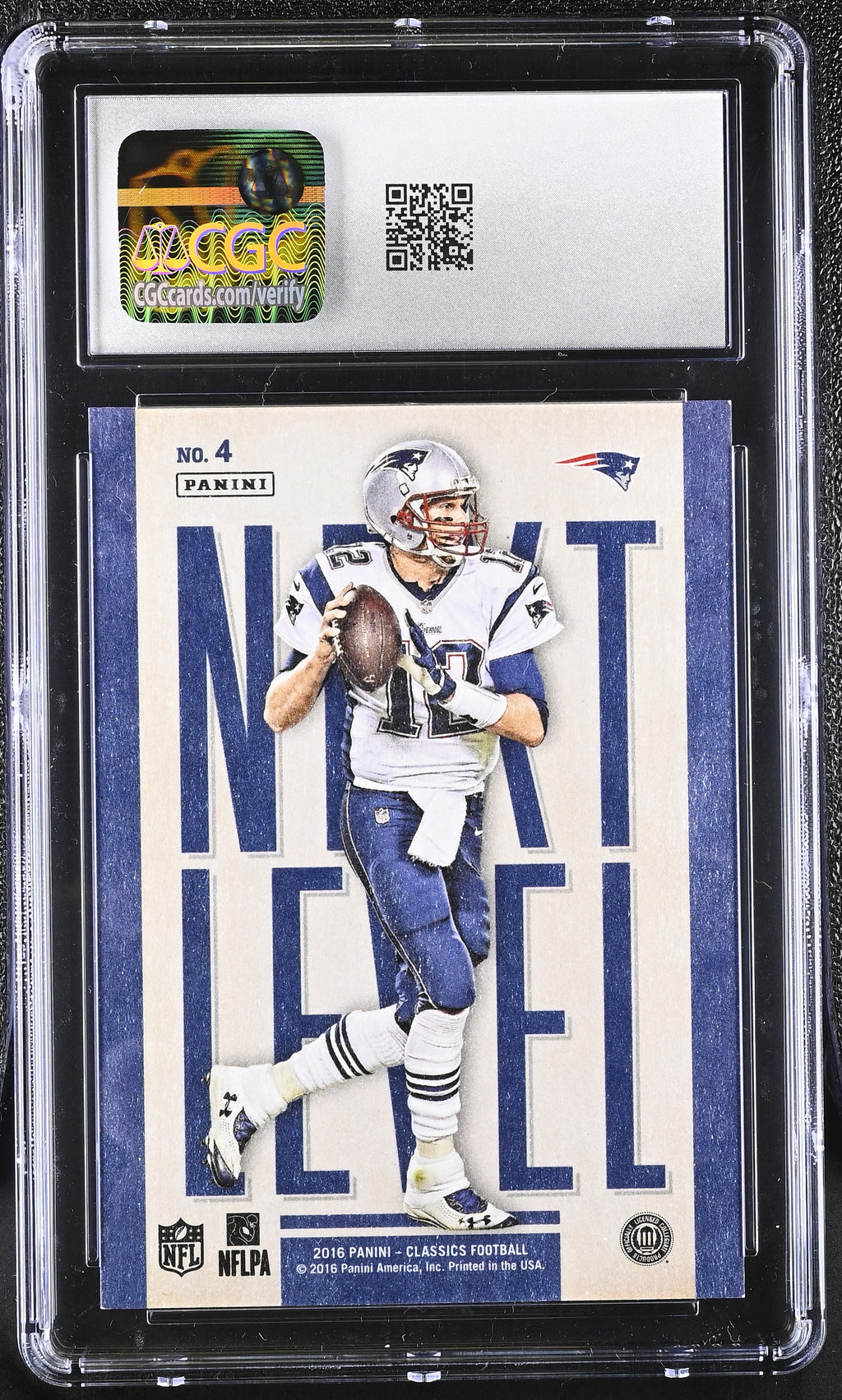 CGC cert 6151063151 back — 2016 Panini Classics The Next Level #4 Tom Brady CGC 8.5