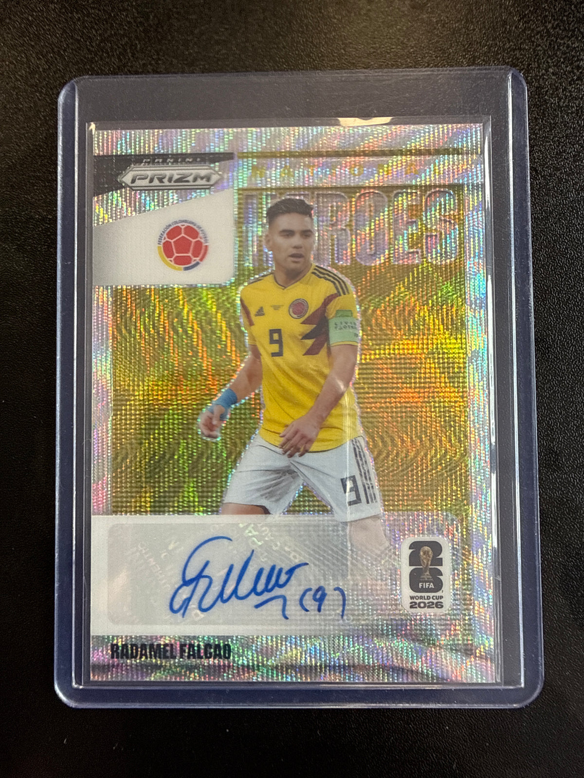 2026 Panini Prizm FIFA World Cup National Heroes Auto #NH-RF Radamel Falcao Choice Prizm Colombia front