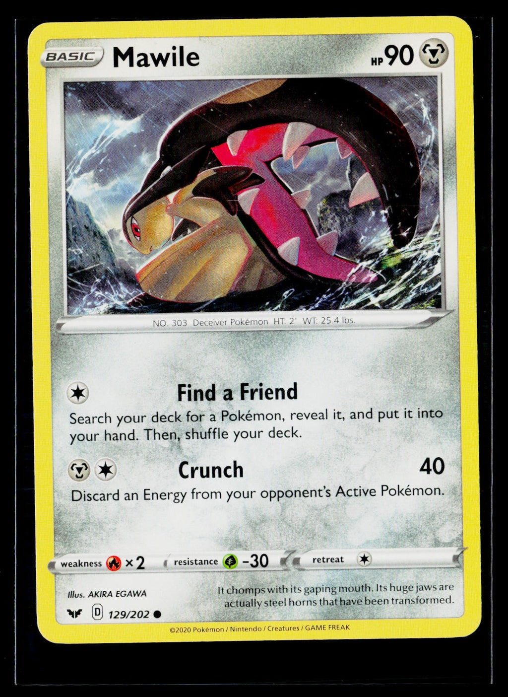 SWSH01: Sword & Shield Base Set #129/202 Mawile front