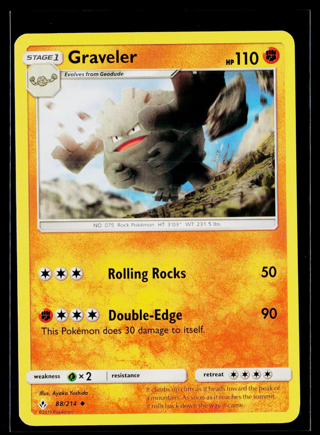 SM - Unbroken Bonds #88/214 Graveler front