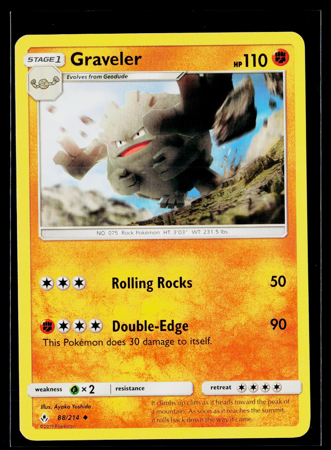 SM - Unbroken Bonds #88/214 Graveler front