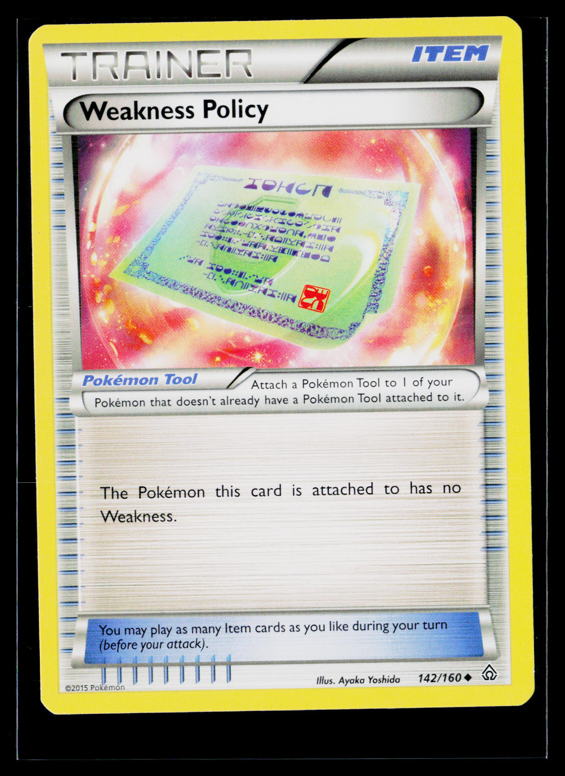 XY - Primal Clash #142/160 Weakness Policy front