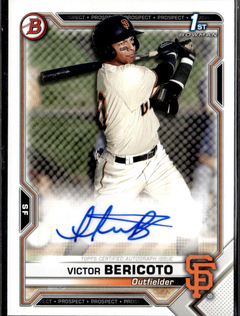 2021 Bowman #PAPR-VB Victor Bericoto Prospect Autographs front