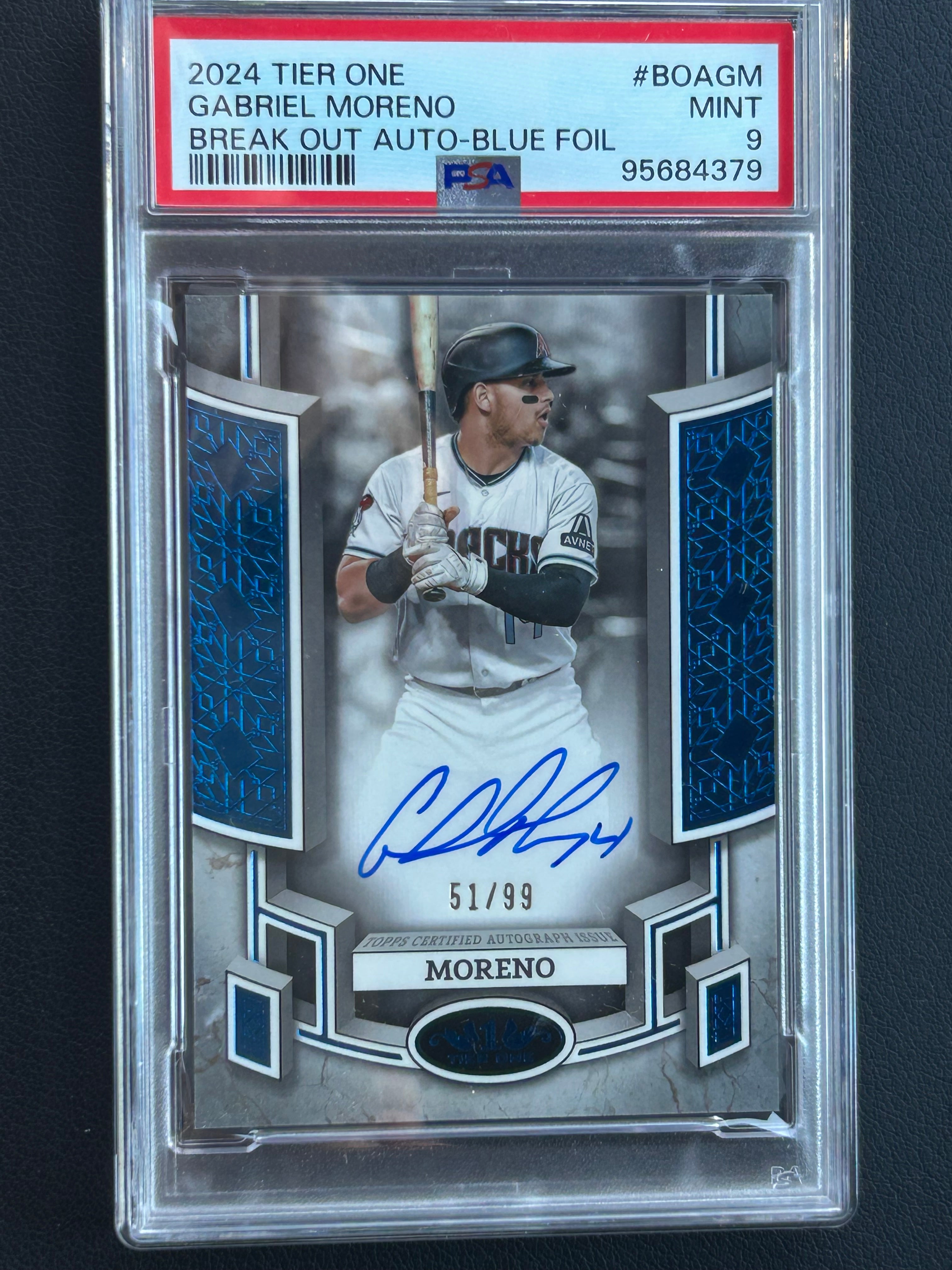 [84379] Gabriel Moreno 2024 #BOAGM Tier One Break Out Autograph Blue Foil /99 PSA 9