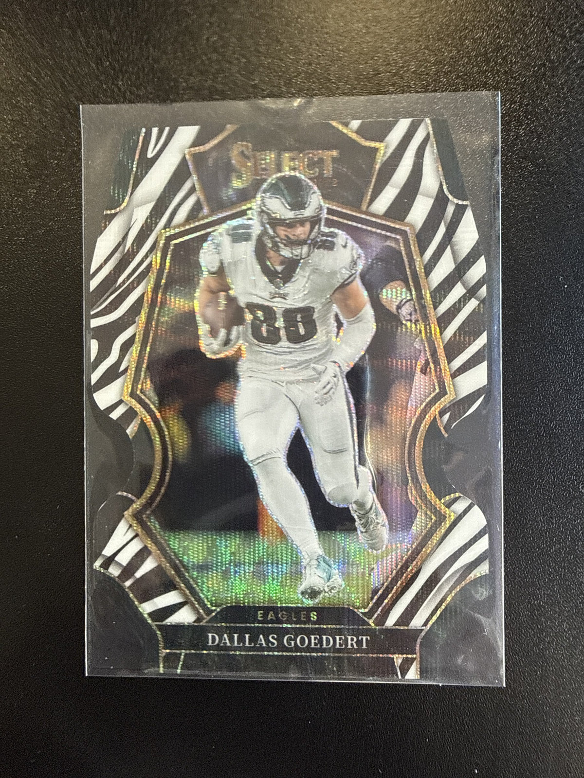 2022 Panini Select Dallas Goedert #181 Premier Level Zebra Die-Cut front