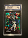 Jalen Hurts 2025 Panini Prizm #5 Fireworks Green Ice Prizm